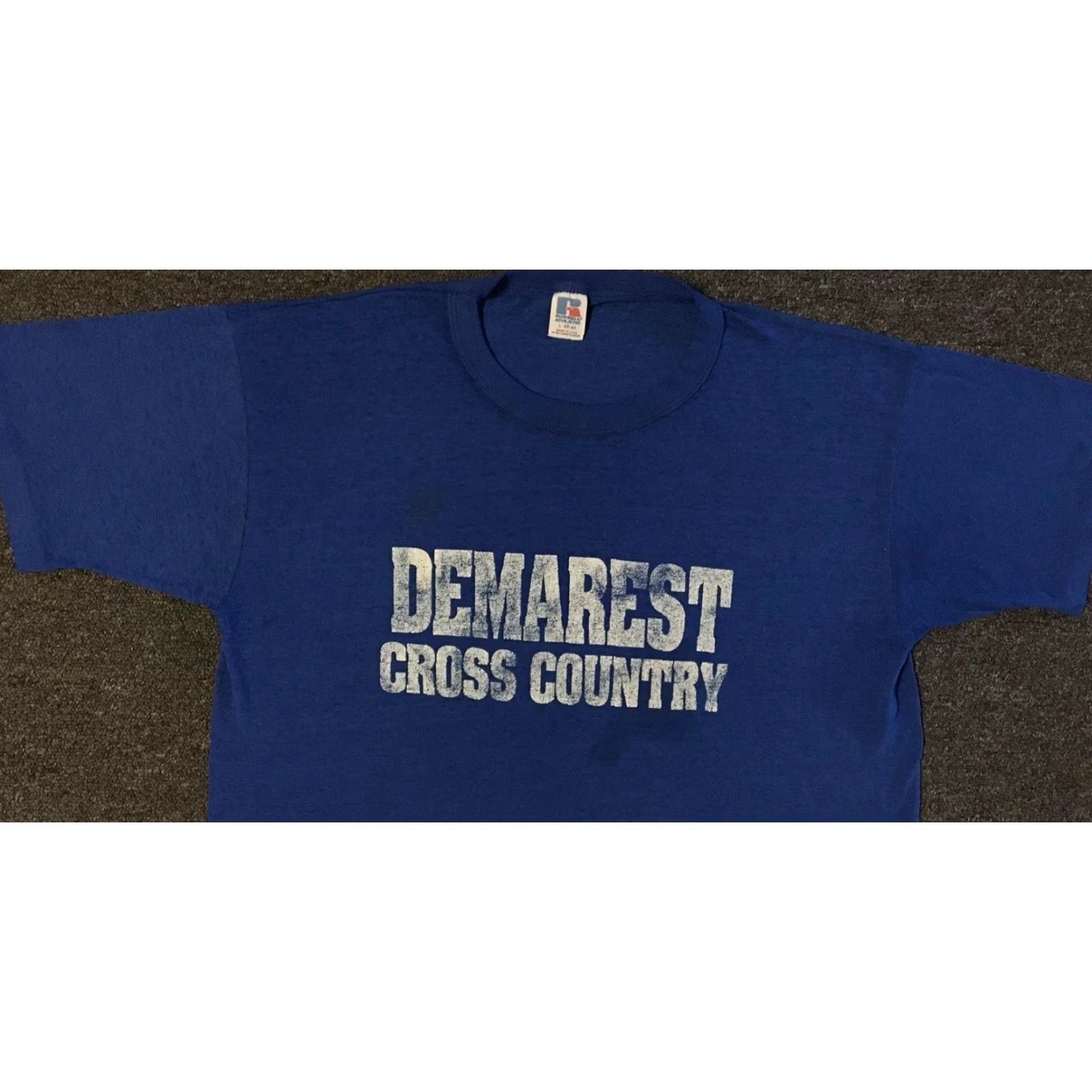 Vintage VINTAGE Demarest Cross Country Shirt M Blue 90s Distressed Russell Athletic College University Sports Track & Field Mens Mens Size US M / EU 48-50 / 2 - 6 Thumbnail