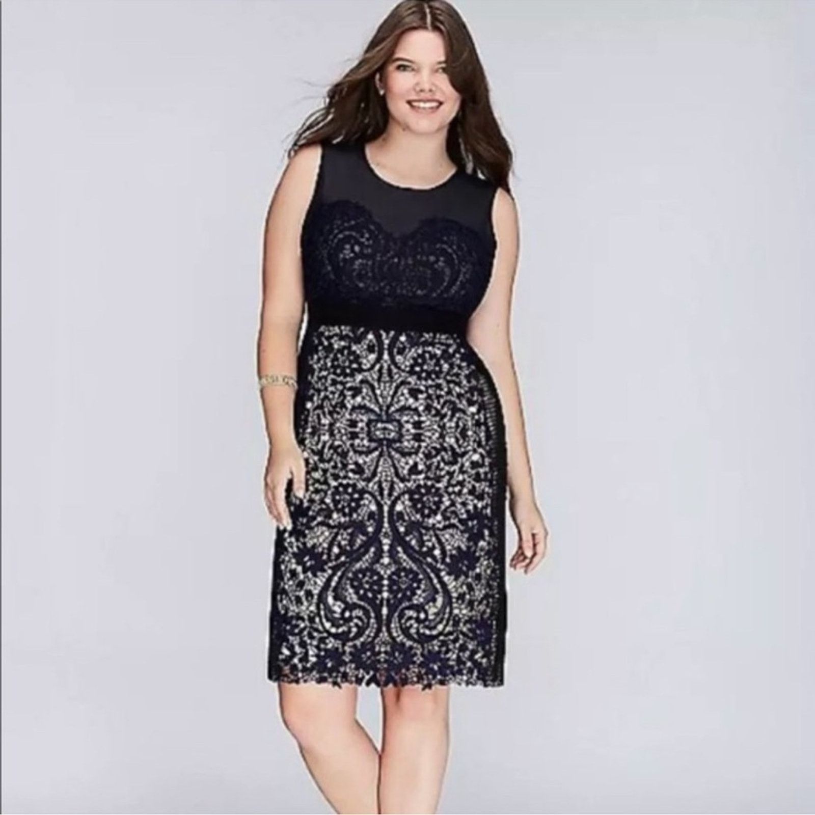 Other LANE BRYANT Embroidered Lace Overlay Midi Dress Size XL / US 12-14 / IT 48-50 - 1 Thumbnail