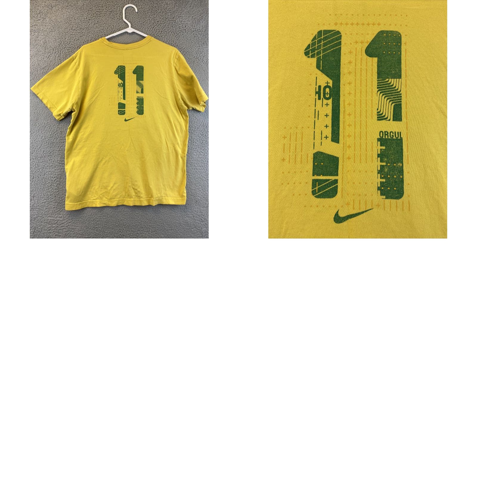 Nike Nike Brasil World Cup Soccer Tee L Yellow Funny Mens Size US L / EU 52-54 / 3 - 8 Thumbnail