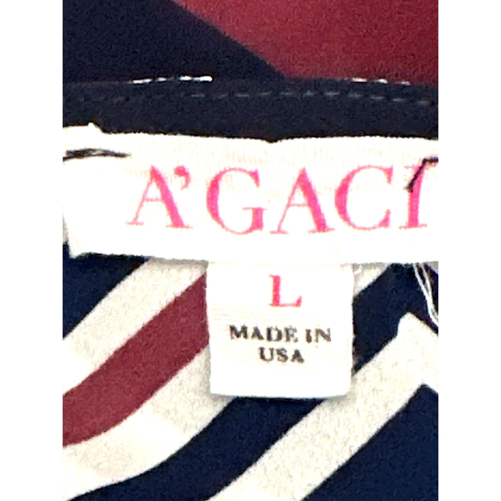 Other A'Gaci Sheer Chevron Print V Neck Blouse Large All Polyester Size L / US 10 / IT 46 - 4 Thumbnail