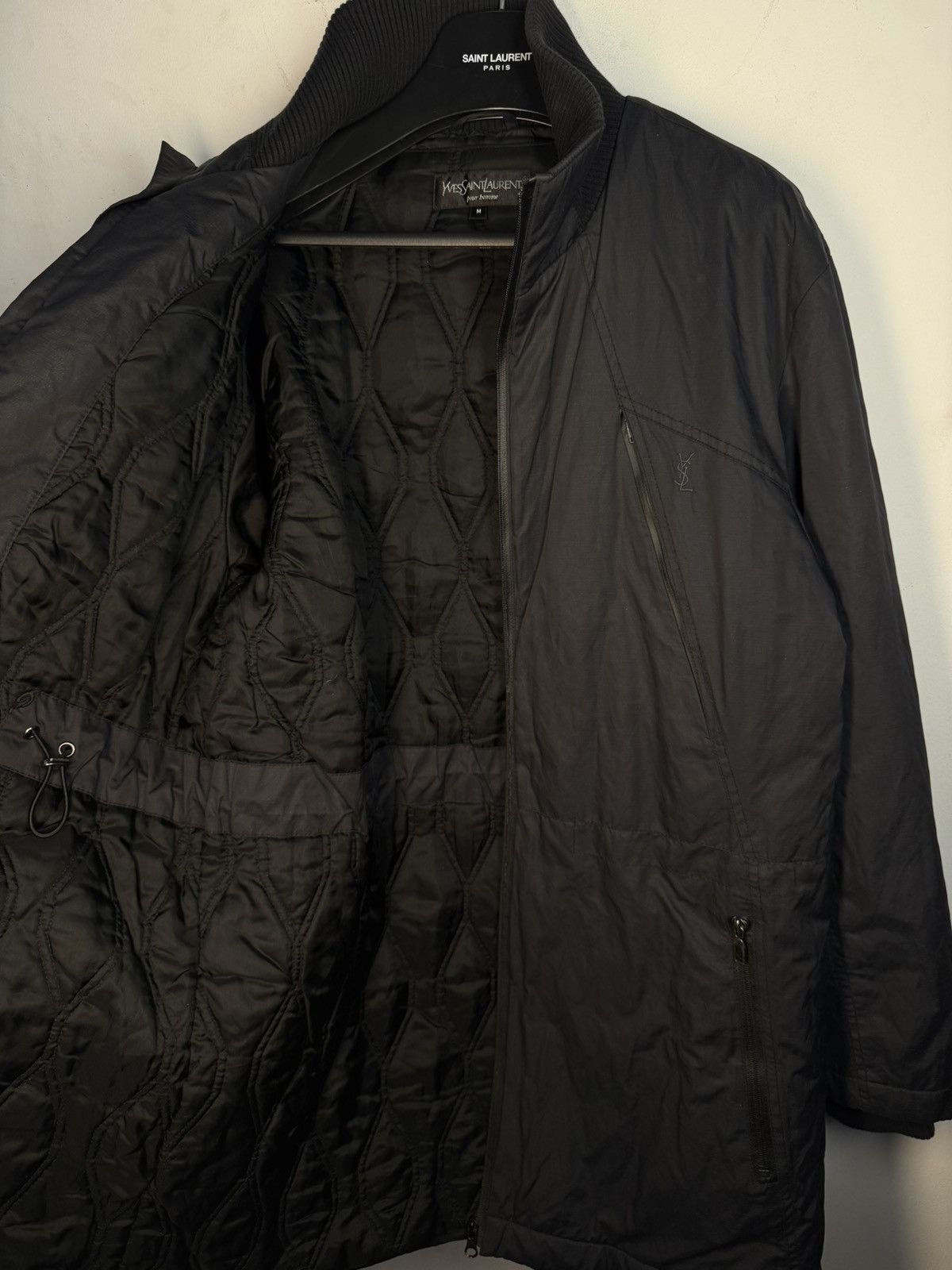 Yves Saint Laurent Warm YSL Jacket Black Padded Long Parka Vintage y2k Size US M / EU 48-50 / 2 - 9 Thumbnail