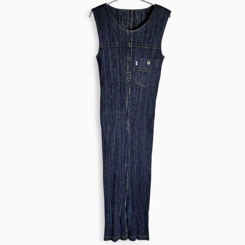 Issey Miyake issey miyake size:5 Denim pleated sleeveless dress Size XXS / US 00 / IT 34 - 1 Thumbnail