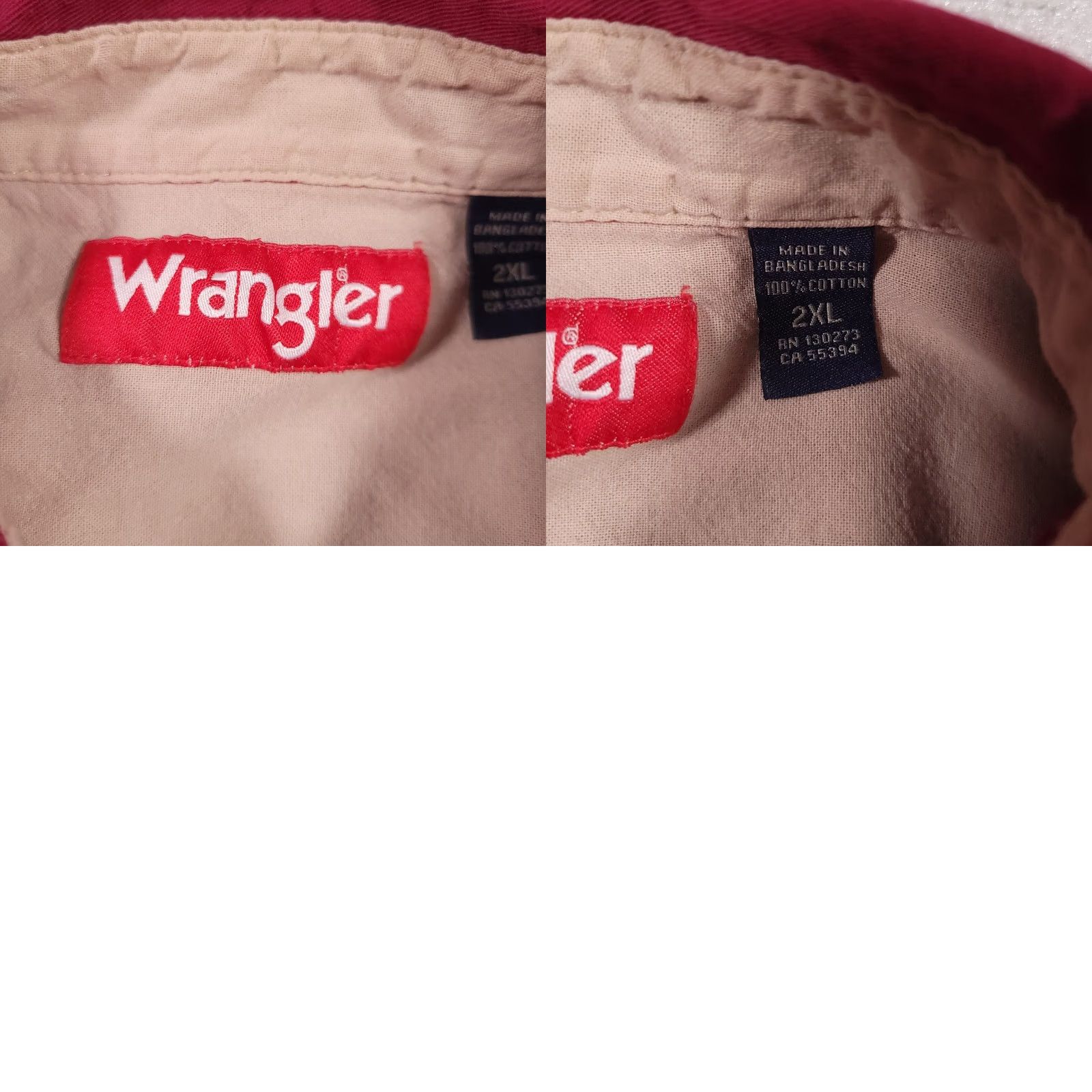 Wrangler Wrangler Button Up Shirt Mens 2XL Red Casual Outdoor Work Wear Pockets Grunge Size US XXL / EU 58 / 5 - 10 Thumbnail