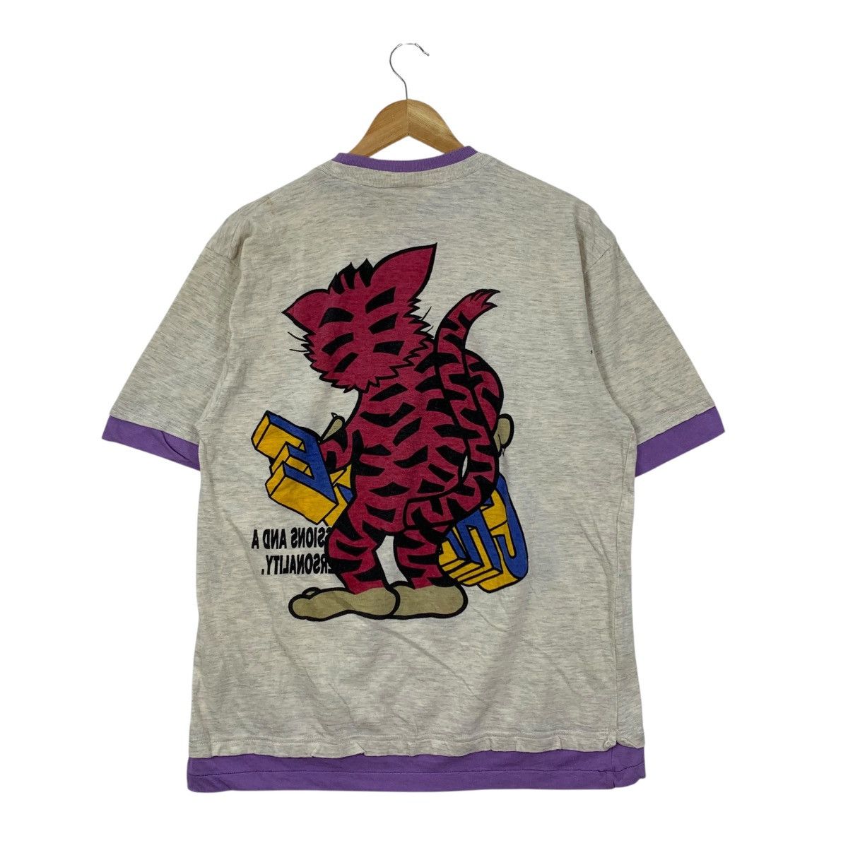 Japanese Brand MACMAIL CHANCE Cartoon Cat Japanese Brand Short Sleeve Shirt Size US L / EU 52-54 / 3 - 5 Thumbnail