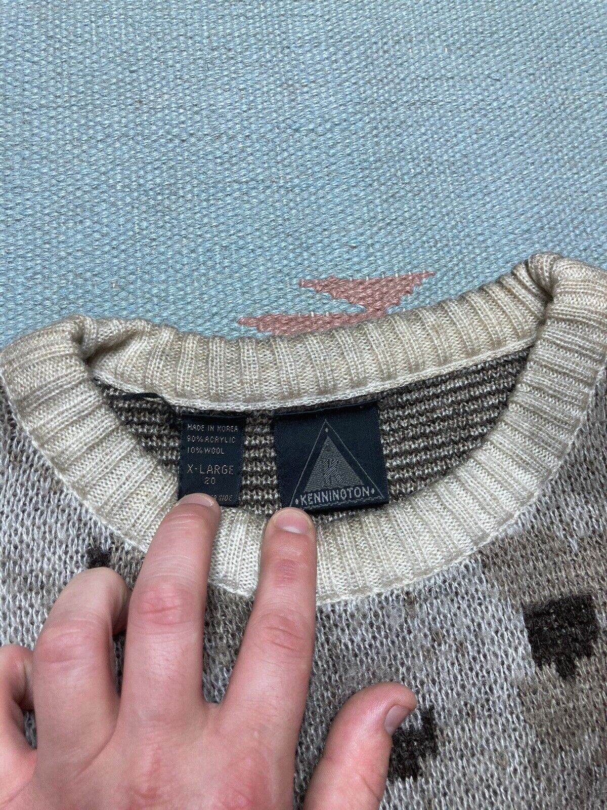 Vintage VTG 80s knit sweater Kennington abstract acrylic women’s XL Size XL / US 12-14 / IT 48-50 - 3 Thumbnail