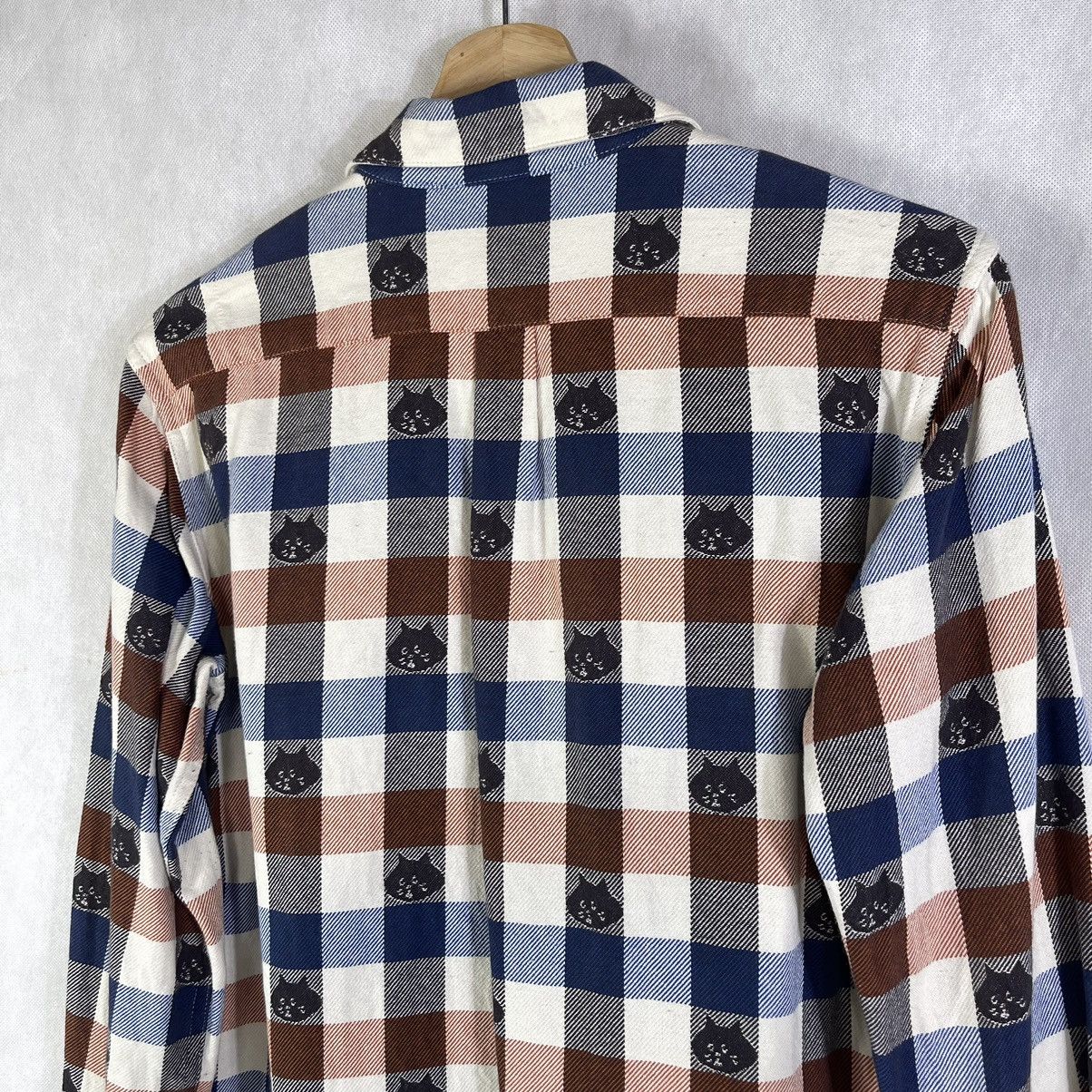 Issey Miyake × Ne-Net Ne-net Cat Head Multilogo Checkered Flannel Shirt Size XS / US 0-2 / IT 36-38 - 6 Thumbnail
