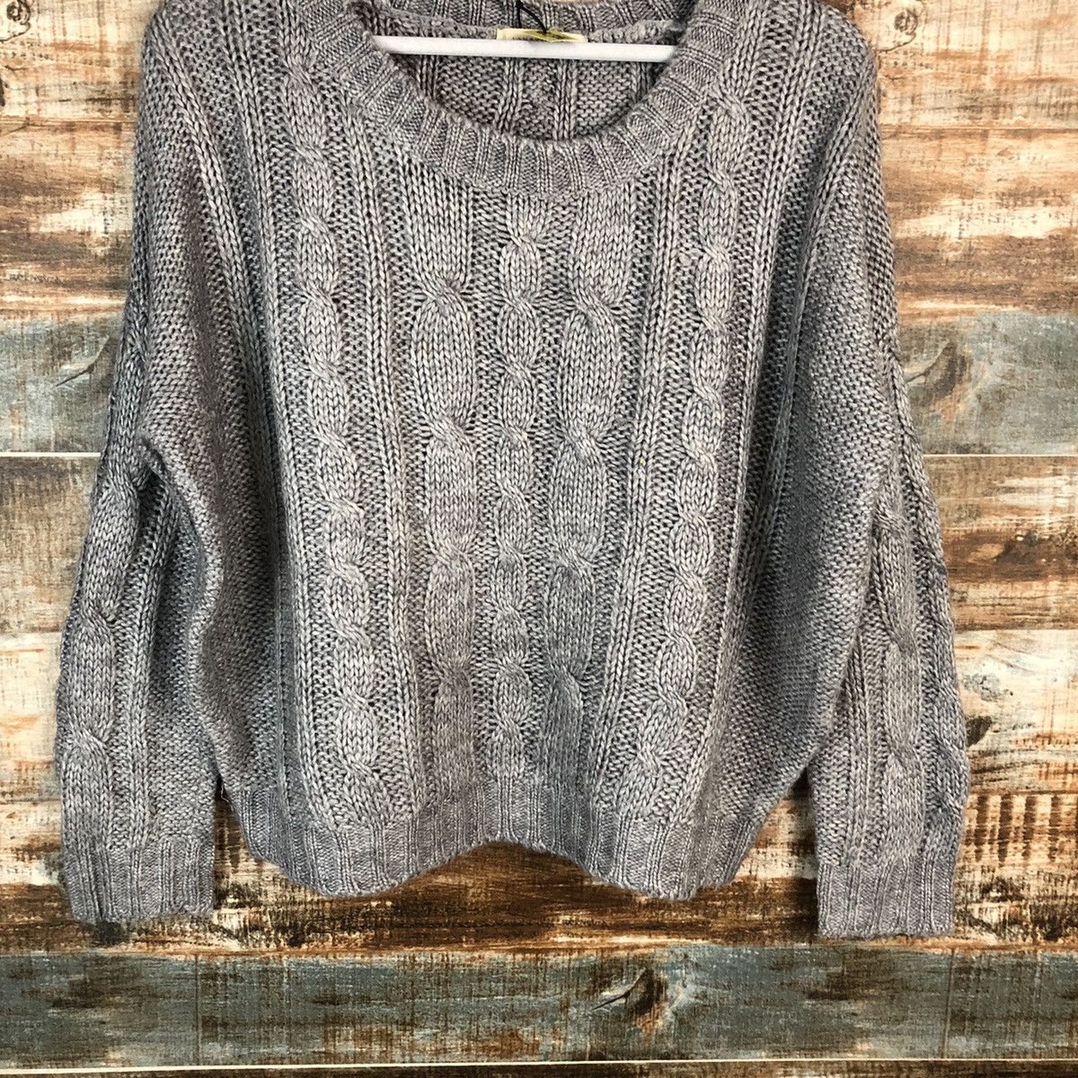 Homespun Knitwear × LOWRYS FARM Lowyrs Farm Grey cable aran isle Knitwear vintage #A1718 Size US M / EU 48-50 / 2 - 6 Thumbnail