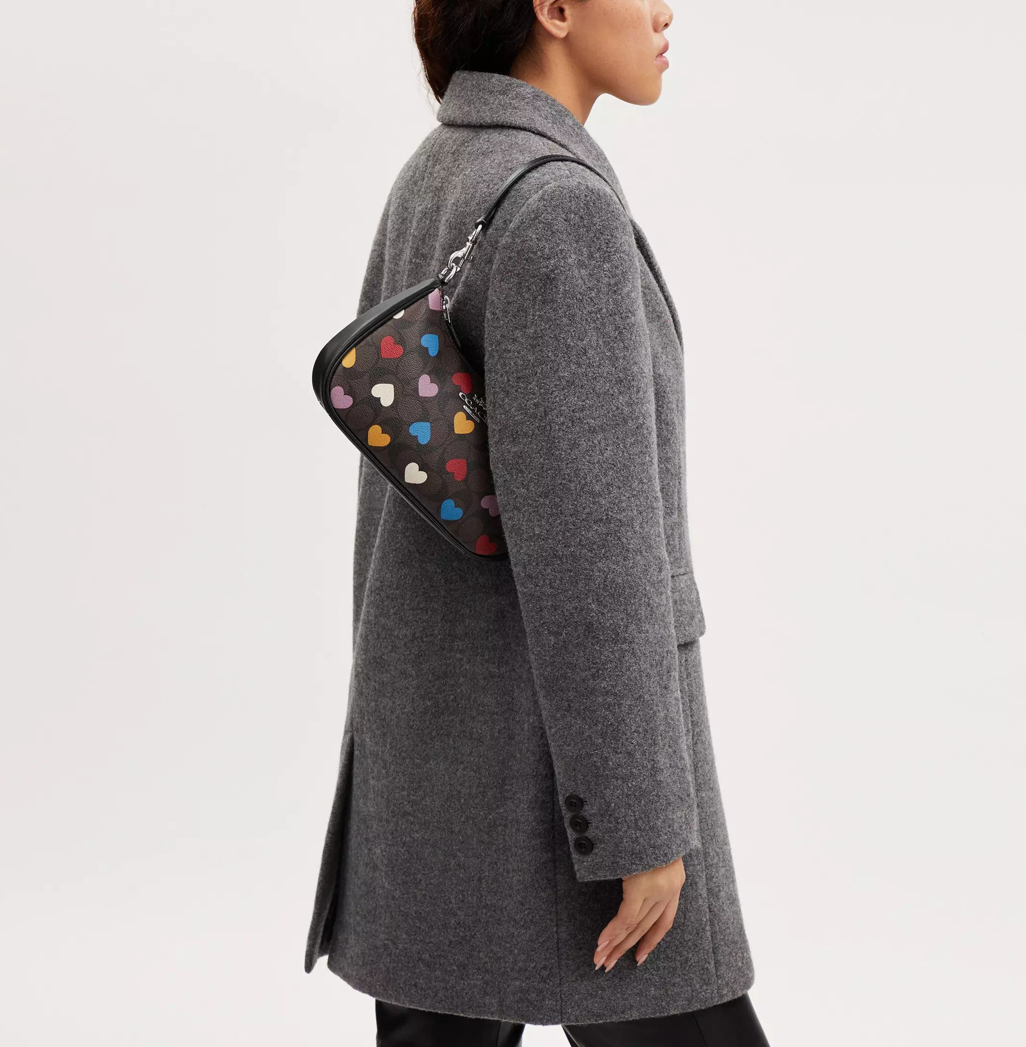 Coach Teri Shoulder Bag In Signature Canvas With Heart Print CP112 | Grailed