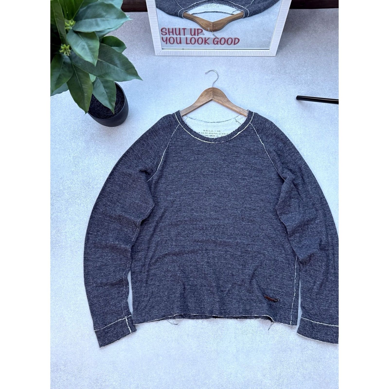 Diesel VINTAGE Diesel Sweatshirt Avant Gard Y2K Men’s Pullover Gray XXL Pullover Sweatshirt Mens 90s Diesel Avant Gard Style Size US XXL / EU 58 / 5 - 3 Thumbnail