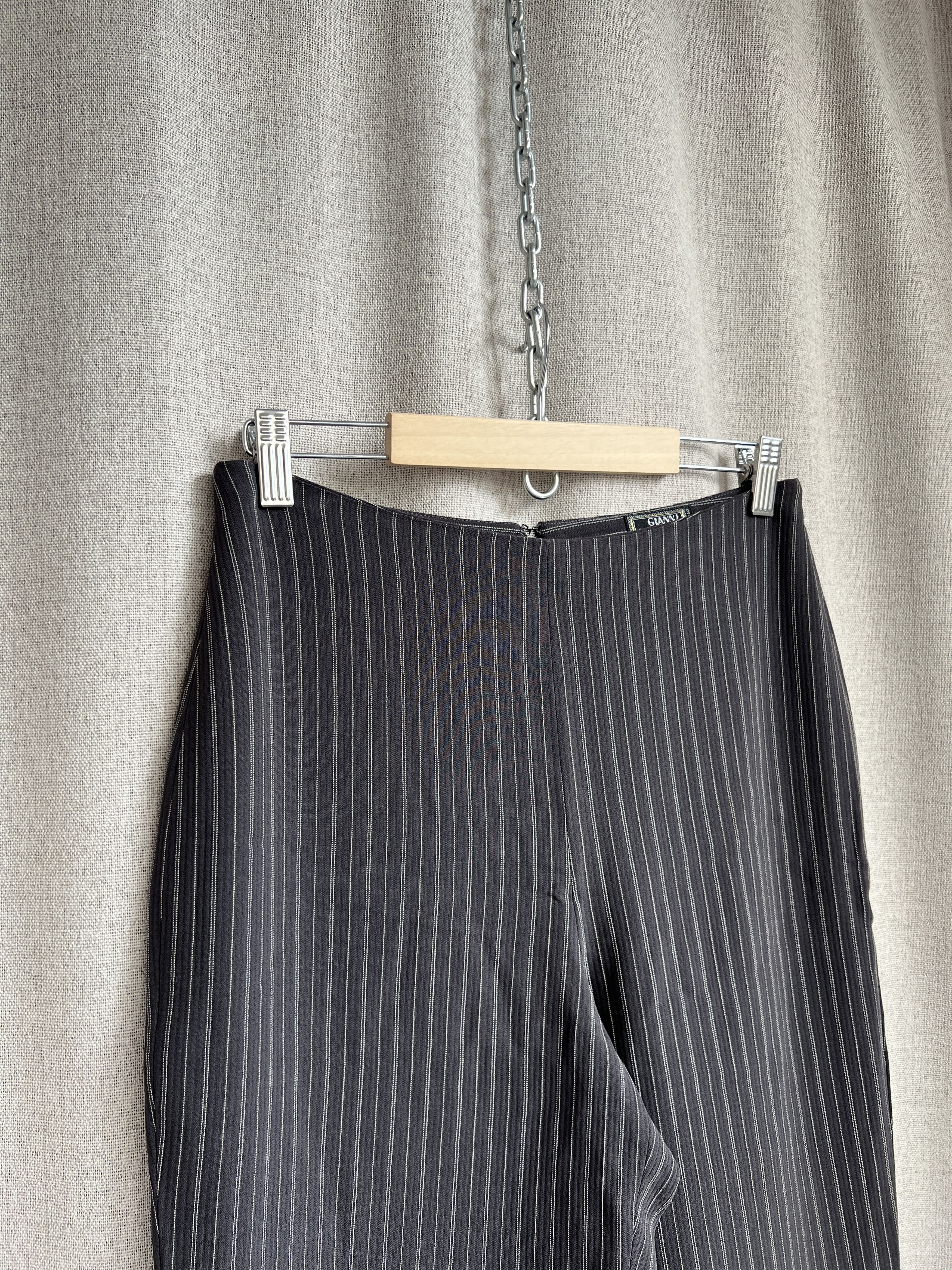 Versace Vintage Gianni Versace Couture Wool Striped Pants Trousers Size 28" / US 6 / IT 42 - 3 Thumbnail