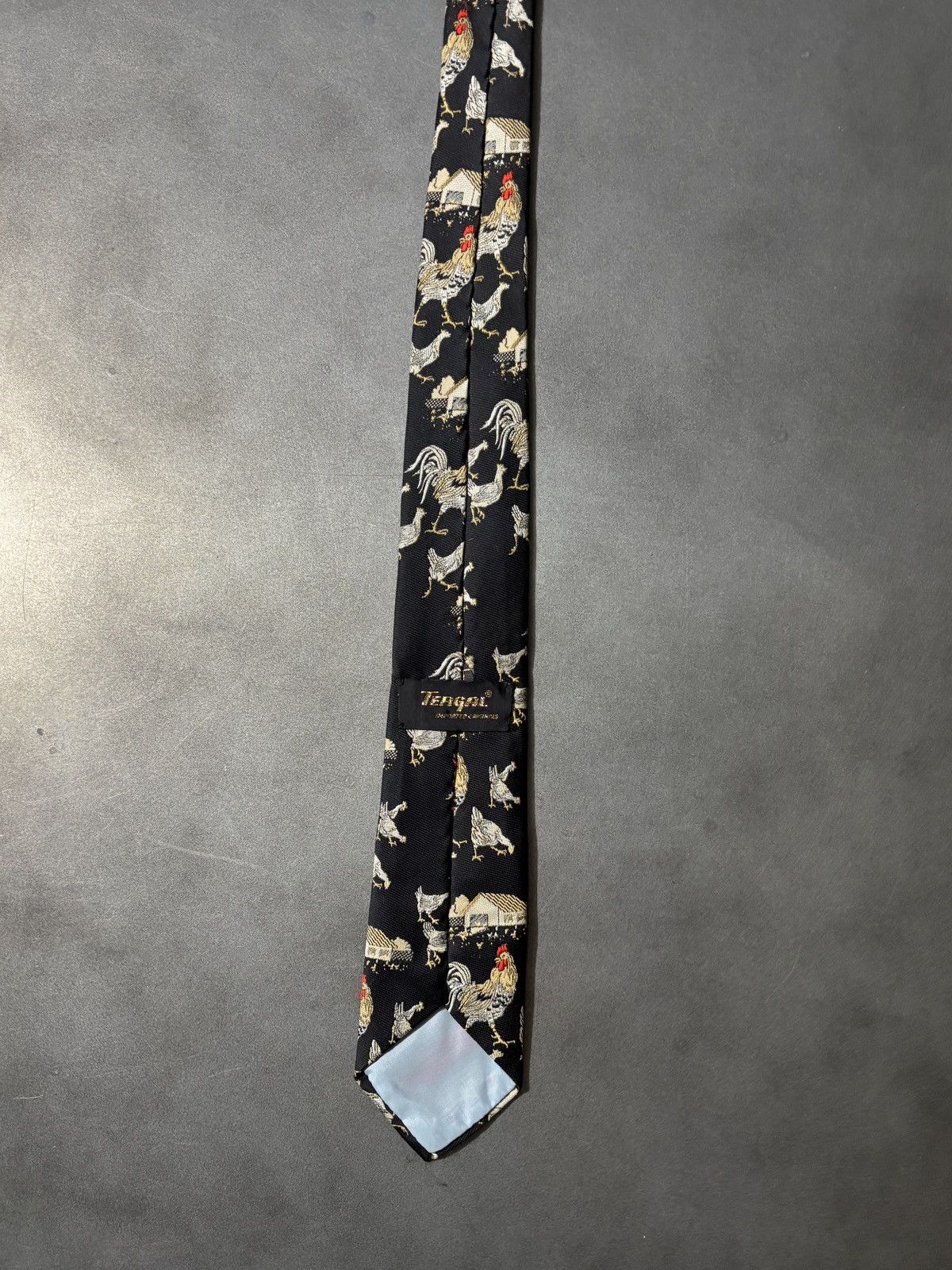 Vintage Vintage Tie Chicken Print Pattern Novelty Fun Cock Rooster Size ONE SIZE - 8 Thumbnail