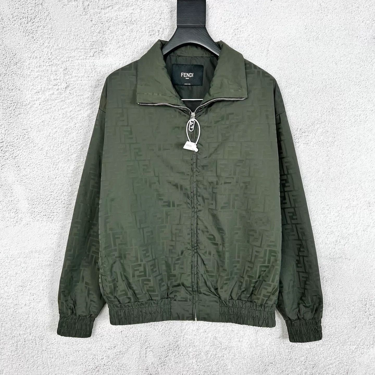 Fendi Green Patterned Zip-Up Bomber Jacket Size S Size US S / EU 44-46 / 1 - 1 Thumbnail