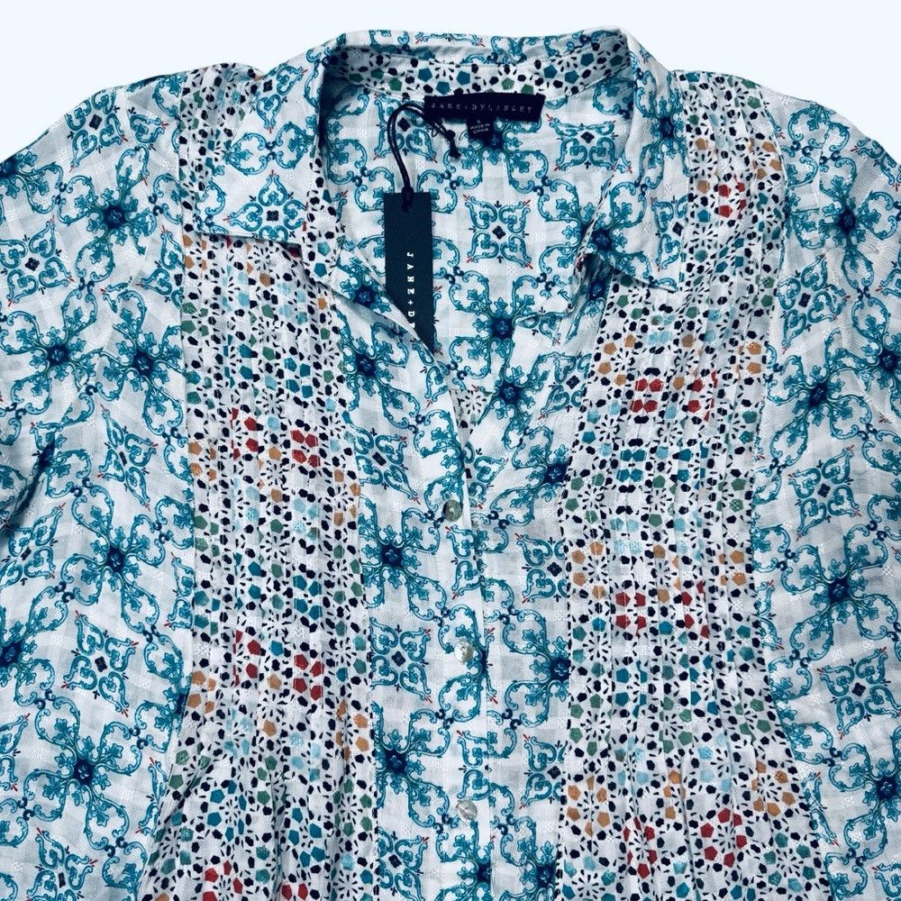 Other NWT New Jane and Delancey Patchwork Rayon Long Sleeve Shirt Size S / US 4 / IT 40 - 6 Thumbnail