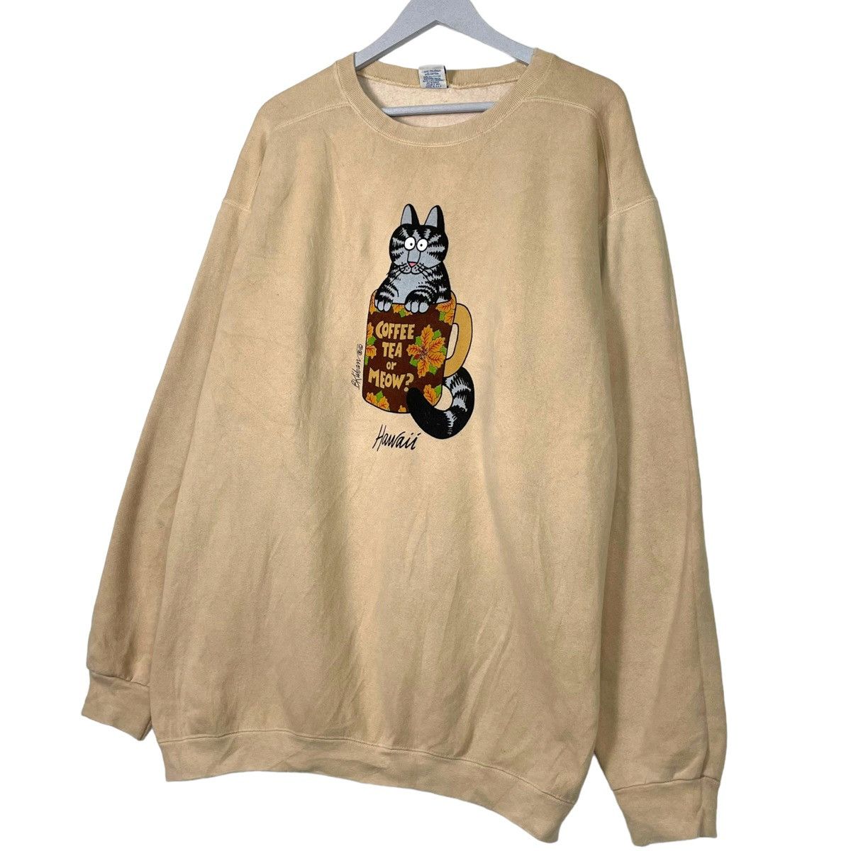 Vintage 💥VTG HAWAII CAT CRAZY SHIRT BEIGE SWEATER Size US L / EU 52-54 / 3 - 2 Thumbnail