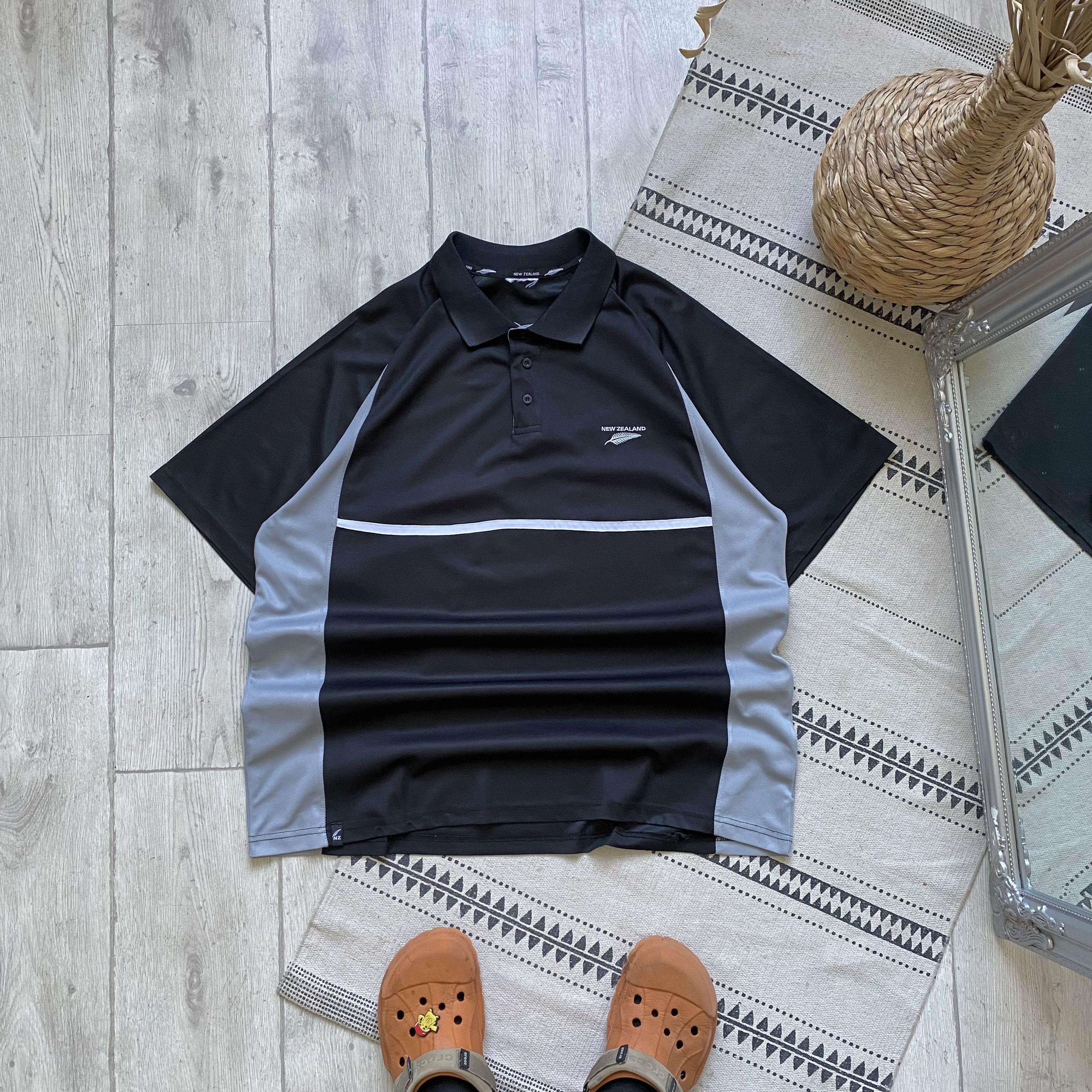 All Blacks 🏈 Vintage ALL Black New Zealand polos jersey rugby team Size US XL / EU 56 / 4 - 1 Thumbnail
