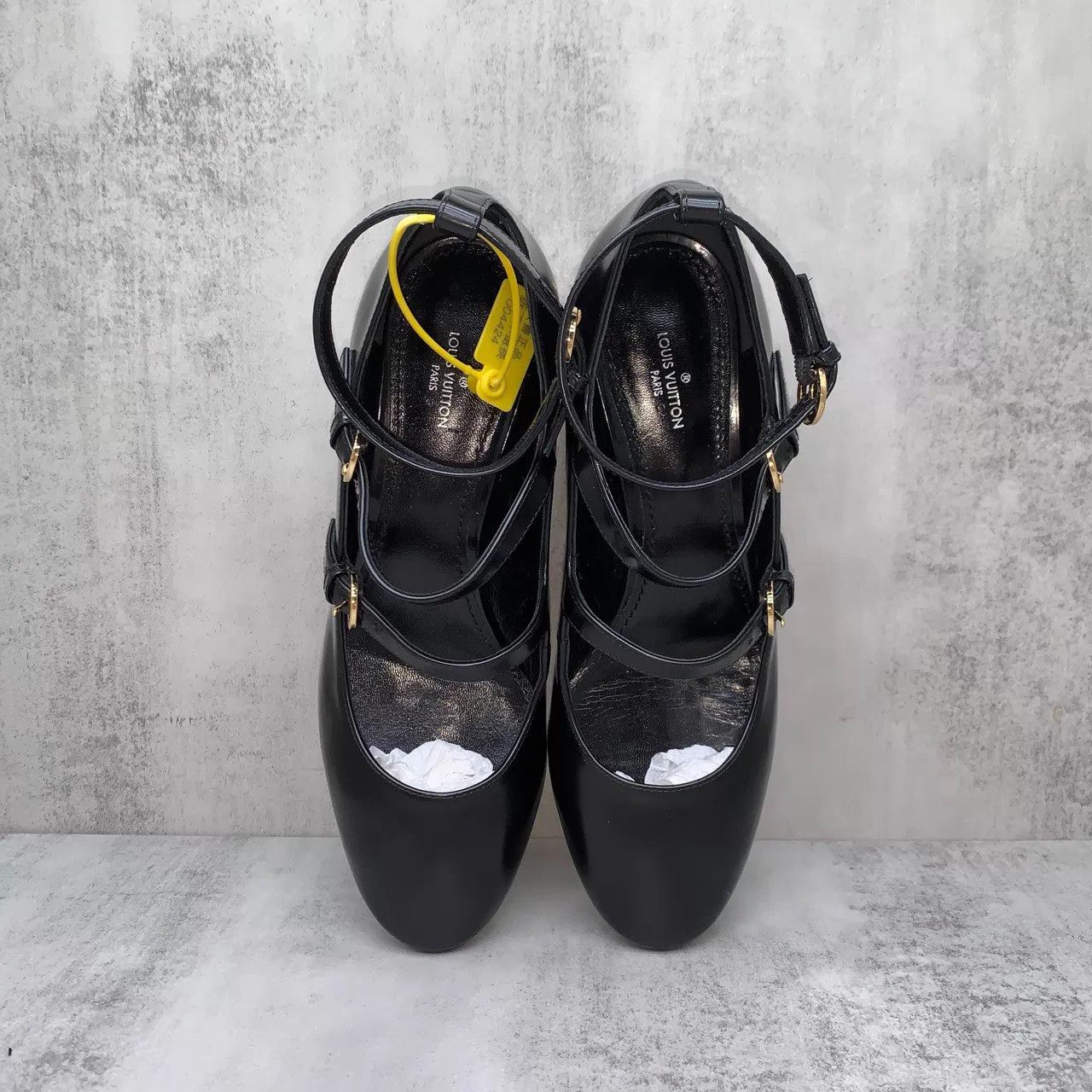 Louis Vuitton LV Black Mary Jane Heels 37.5 New Boxed Sample Size US 7 / IT 37 - 6 Thumbnail
