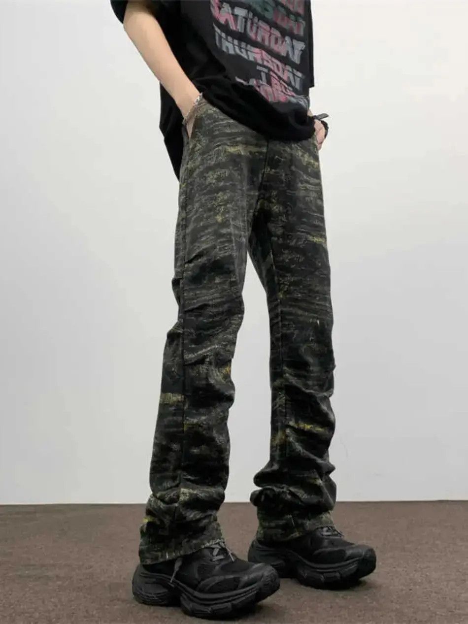 Japanese Brand Hip hop straight pleated camouflage jeans Size US 32 / EU 48 - 1 Thumbnail