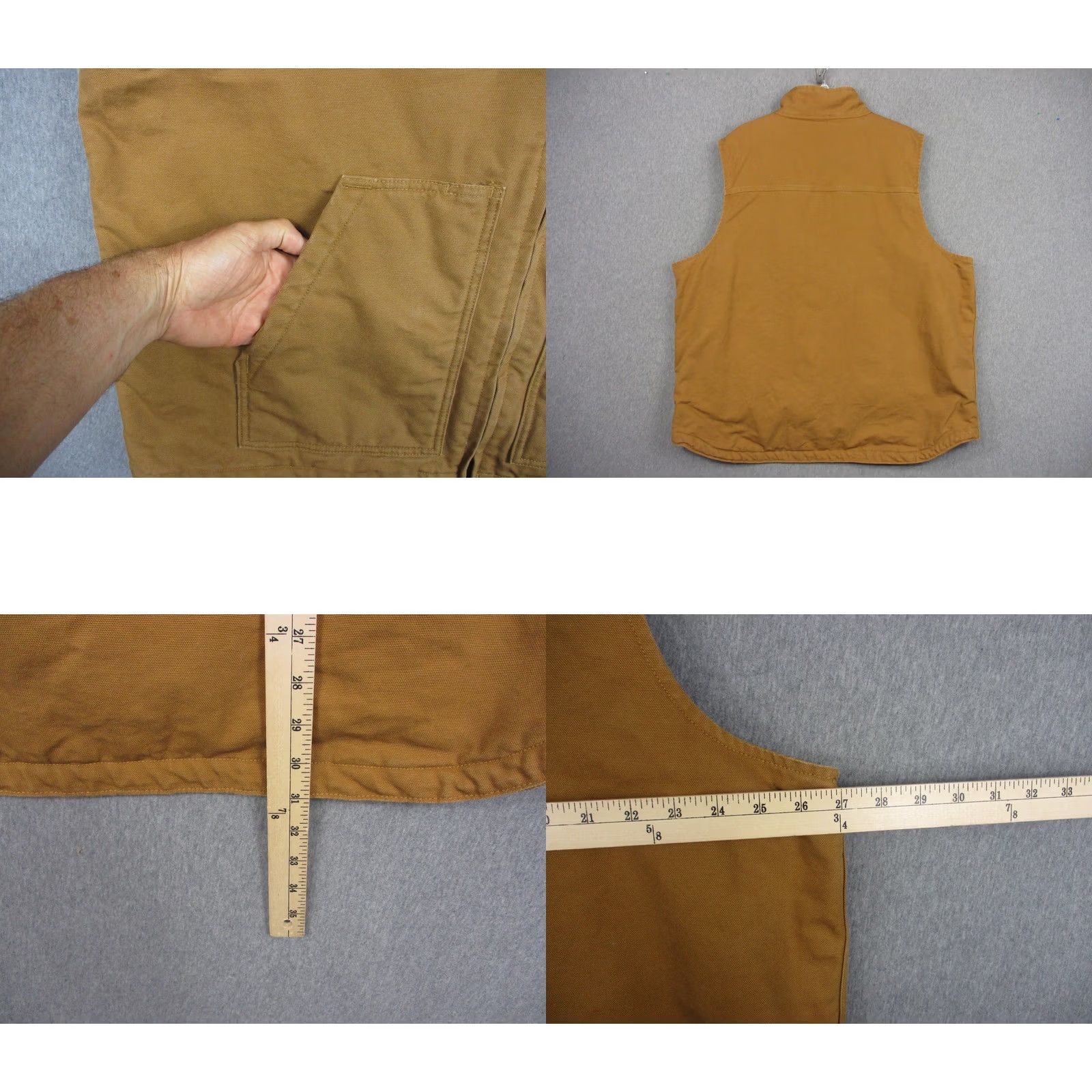 Carhartt VINTAGE Carhartt Vest Mens XL Brown Canvas Loose Fit Sherpa Lined Full Zip OV4277-M Size US XL / EU 56 / 4 - 8 Thumbnail