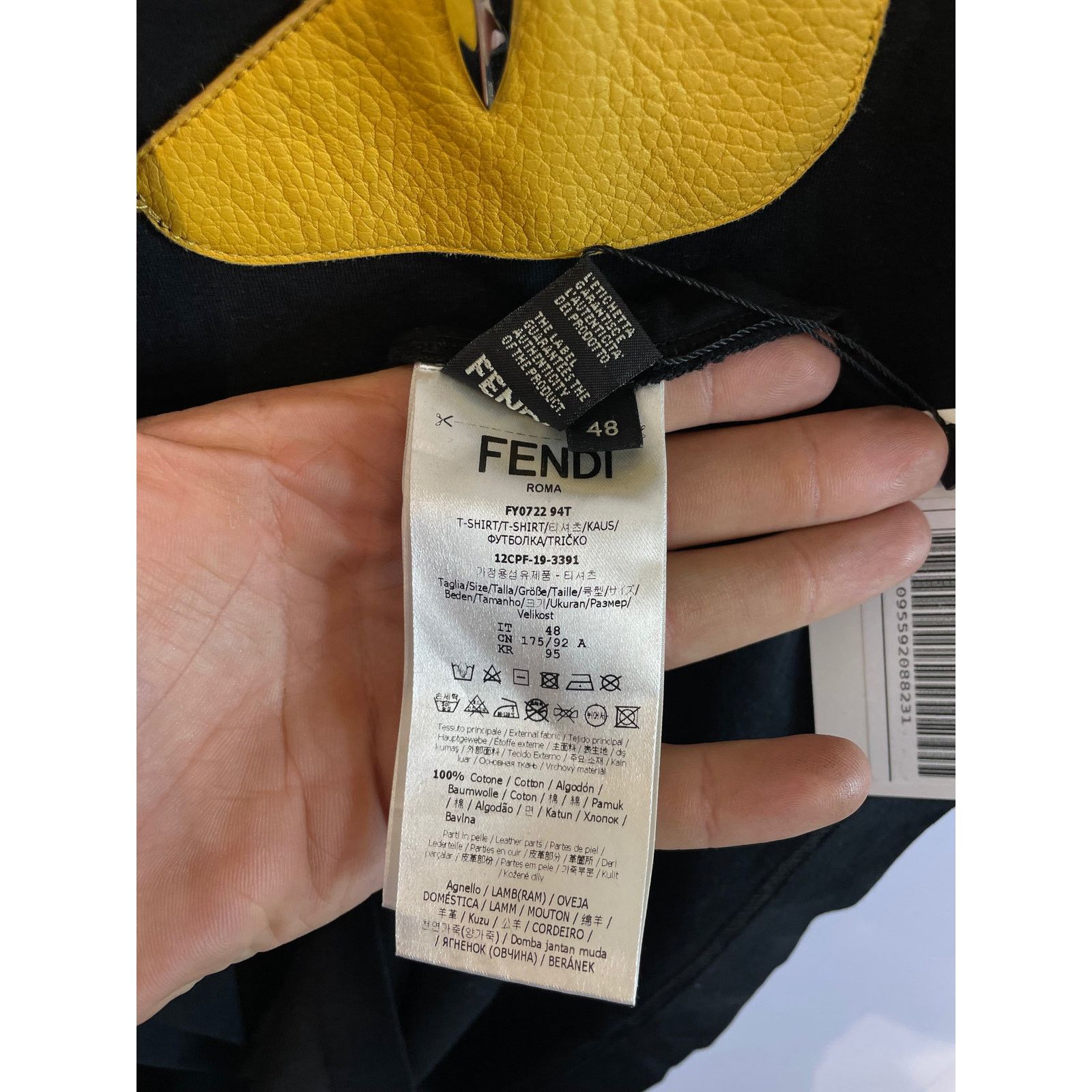 Fendi Fendi Monster Eyes Tee Black Yellow Used 48 (Small) Size US S / EU 44-46 / 1 - 6 Thumbnail