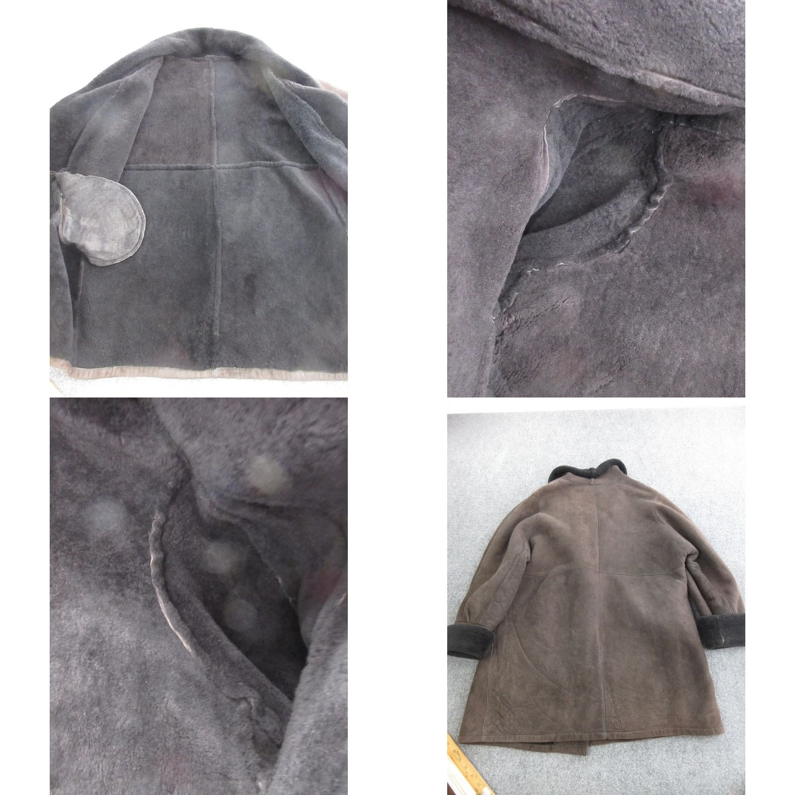 Vintage Vtg Shearling Coat Mens XL Brown Suede Wool Lined Toggle Button Warm Rancher Size US XL / EU 56 / 4 - 9 Thumbnail