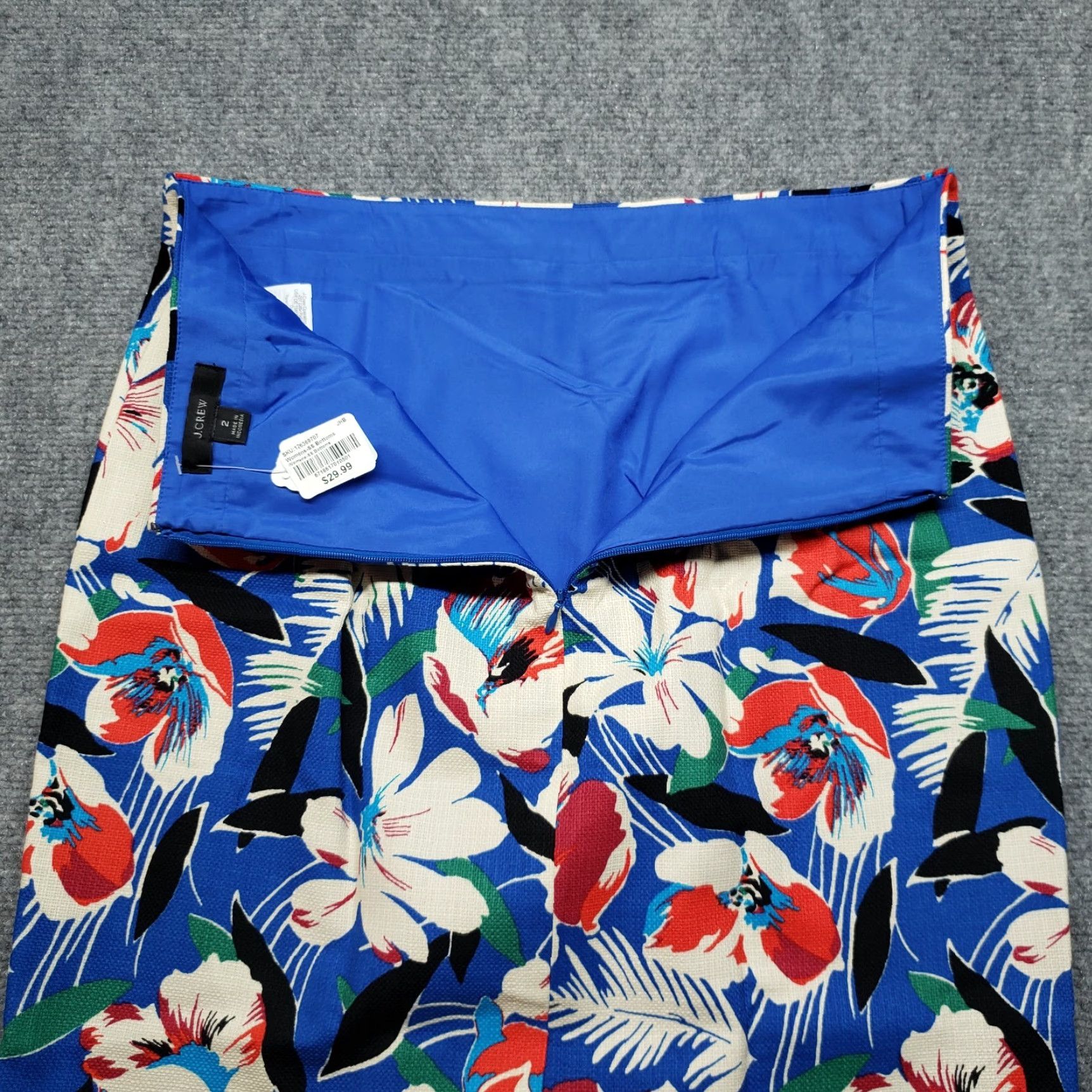 J.Crew J.CREW Floral Pencil Skirt Womens 2 Multicolor Above Knee Lined Cotton Size 26" / US 2 / IT 38 - 4 Thumbnail