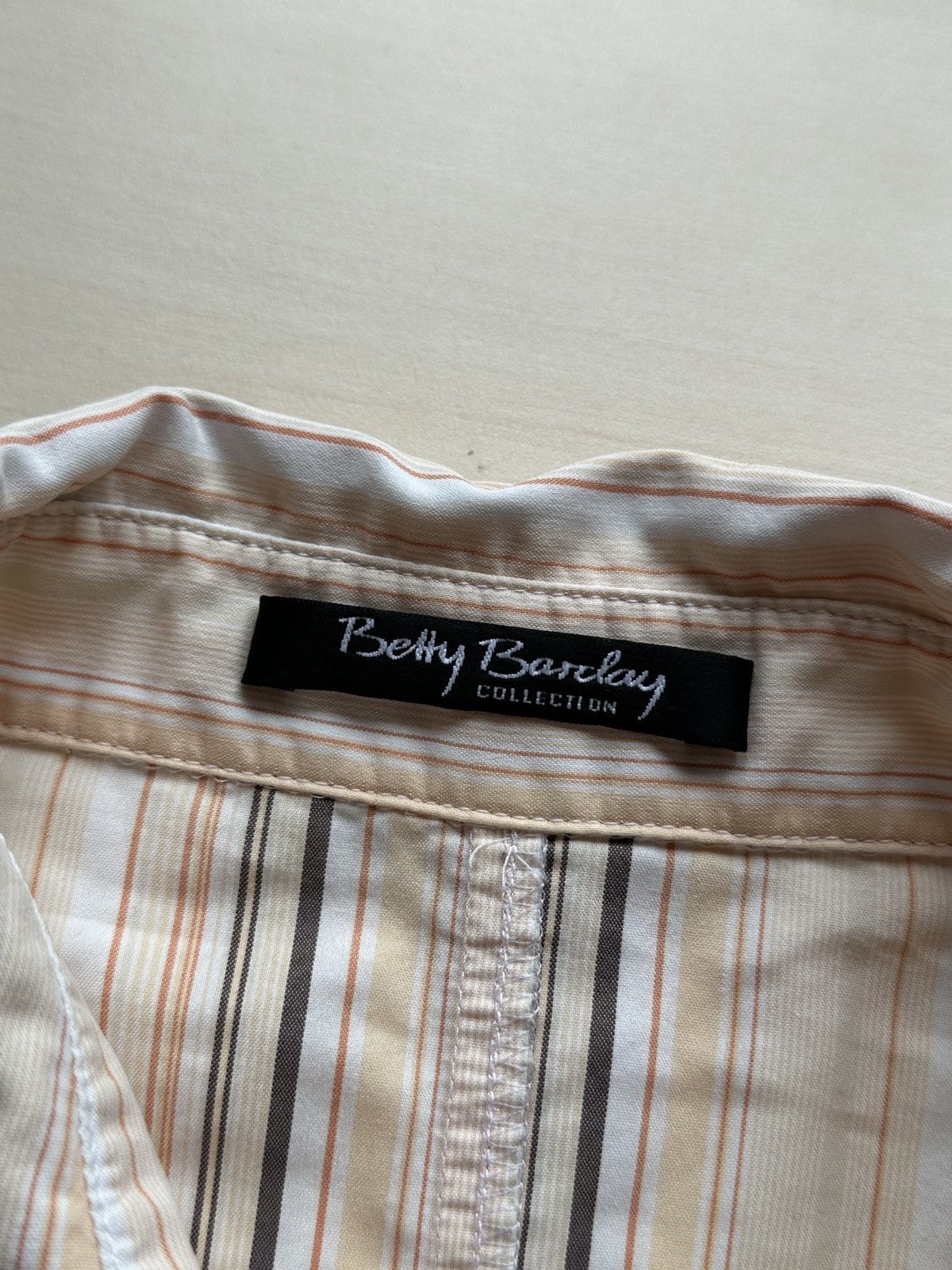Seditionaries Betty Barclay Vintage Striped Scrunchy Ruched Blouse 00s Size XS / US 0-2 / IT 36-38 - 8 Thumbnail