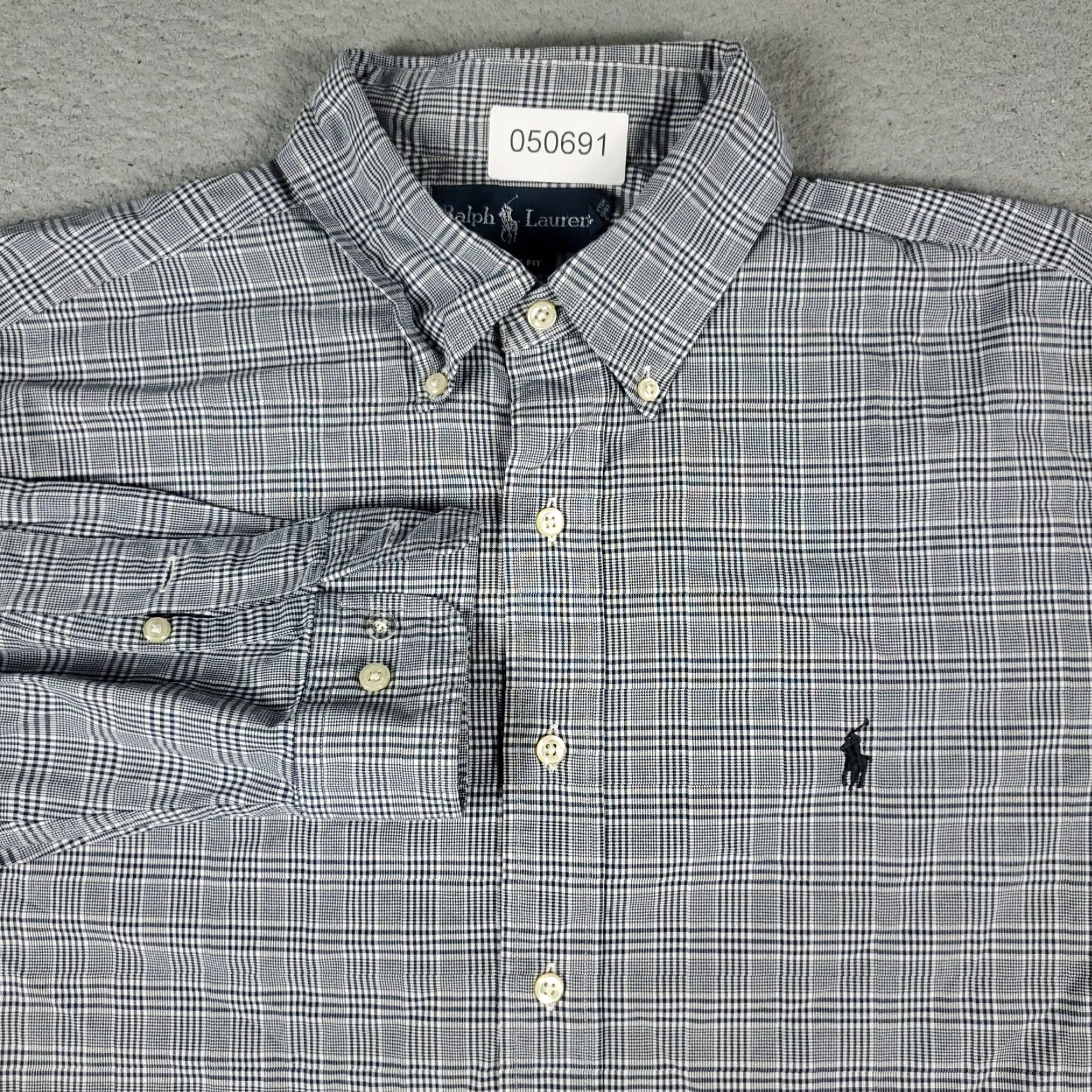 Ralph Lauren Ralph Lauren Shirt Mens 16.5 Blue Plaid Dress Shirt Button Up Long Sleeve Collared Point Neckline Regular Size 16.5 Dress Shirt Men Size 42R - 2 Thumbnail