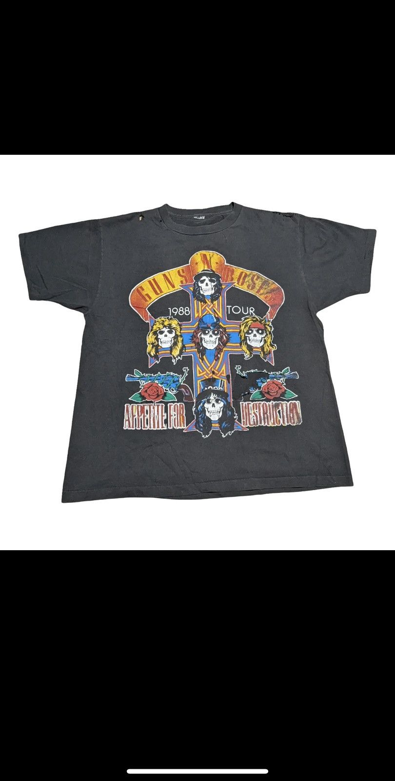 Vintage Vintage 1988 Guns N Roses Tour Tee L Single Stitch Size US L / EU 52-54 / 3 - 1 Thumbnail