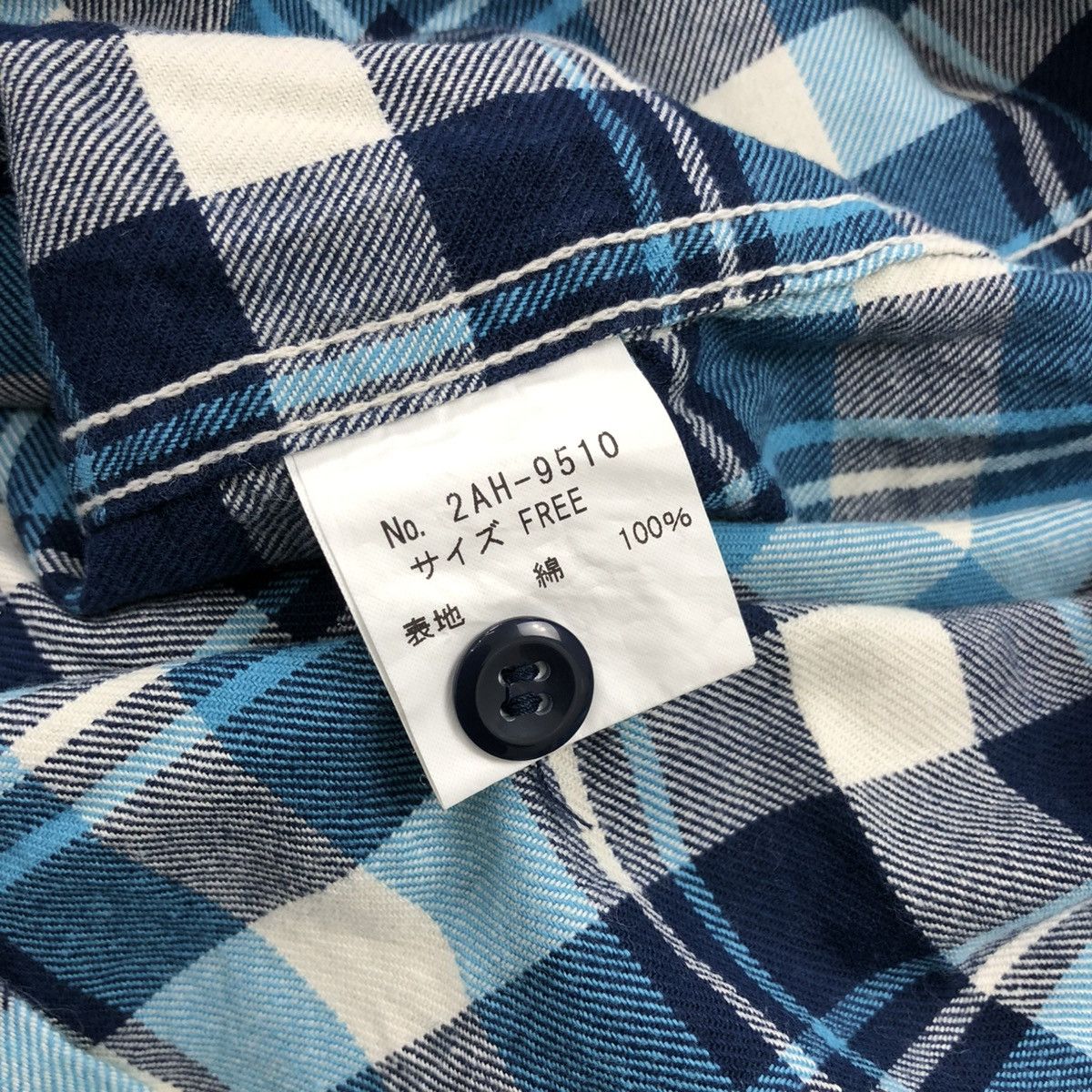 Hysteric Glamour × Japanese Brand × Vintage 2000s Hysteric Glamour Blue/White Plaid Flannel Shirt Size US L / EU 52-54 / 3 - 6 Thumbnail