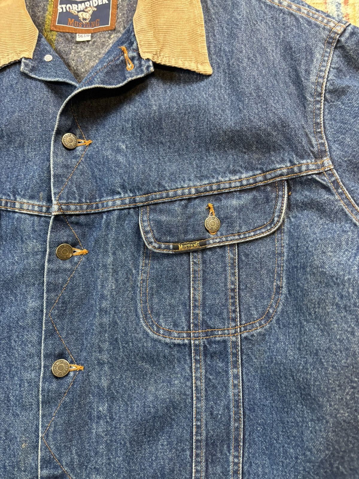 Vintage Vintage Mustang Stormrider Blanket Lined Denim Jacket Size US XXL / EU 58 / 5 - 4 Thumbnail