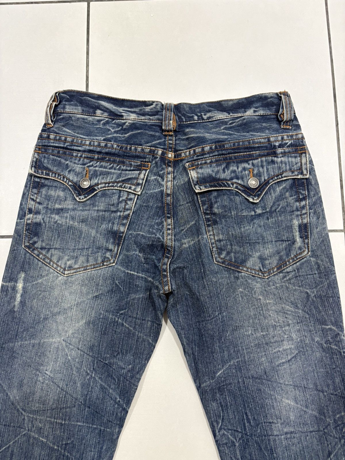 Japanese Brand Vintage 90s NYLAUS Japan Clawmark Distres Jeans Size US 30 / EU 46 - 3 Thumbnail