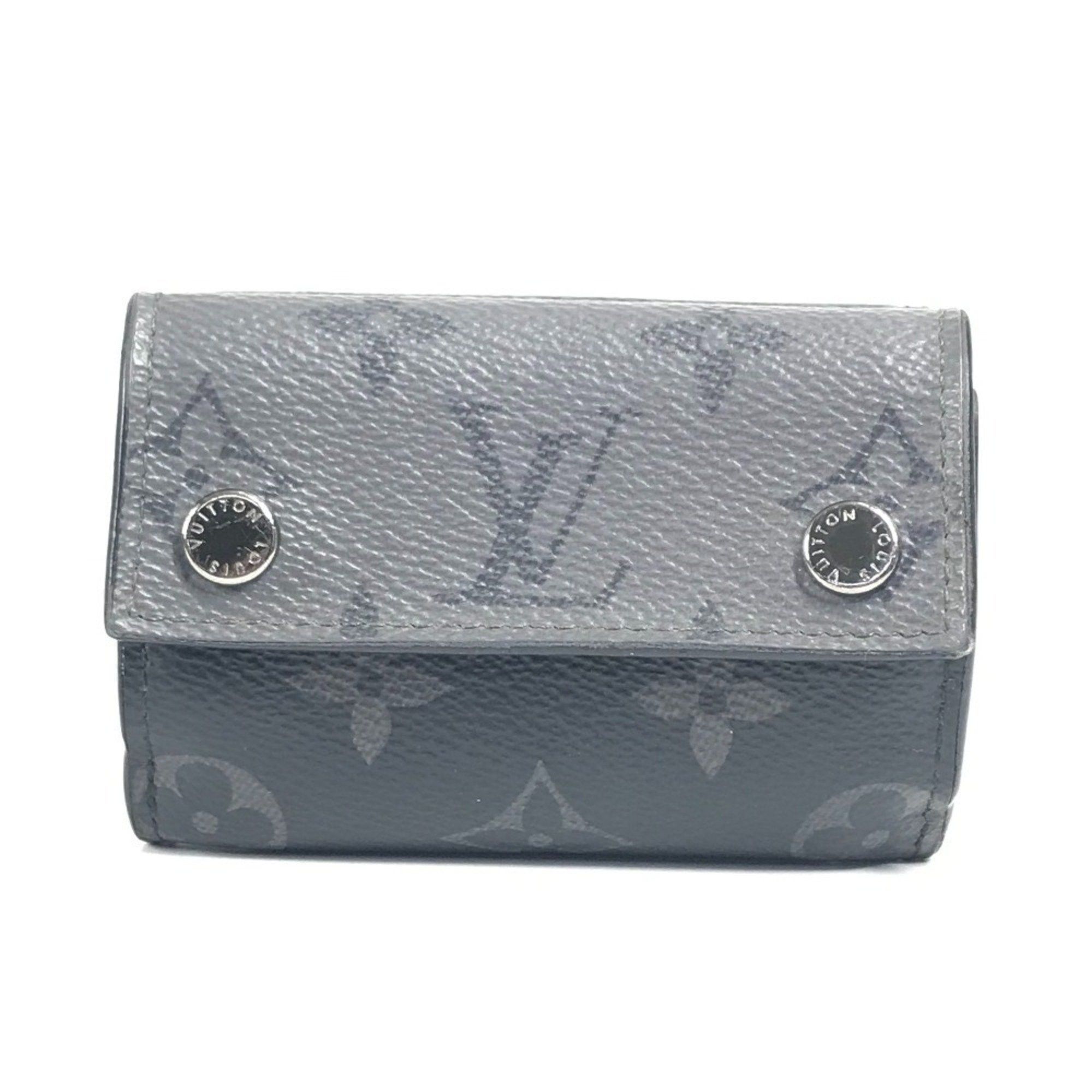 Louis Vuitton LOUIS VUITTON M45417 Monogram Eclipse Discovery Compact Wallet, Tri-fold Wallet in Canvas, Black, for Men and Women Size ONE SIZE - 1 Thumbnail
