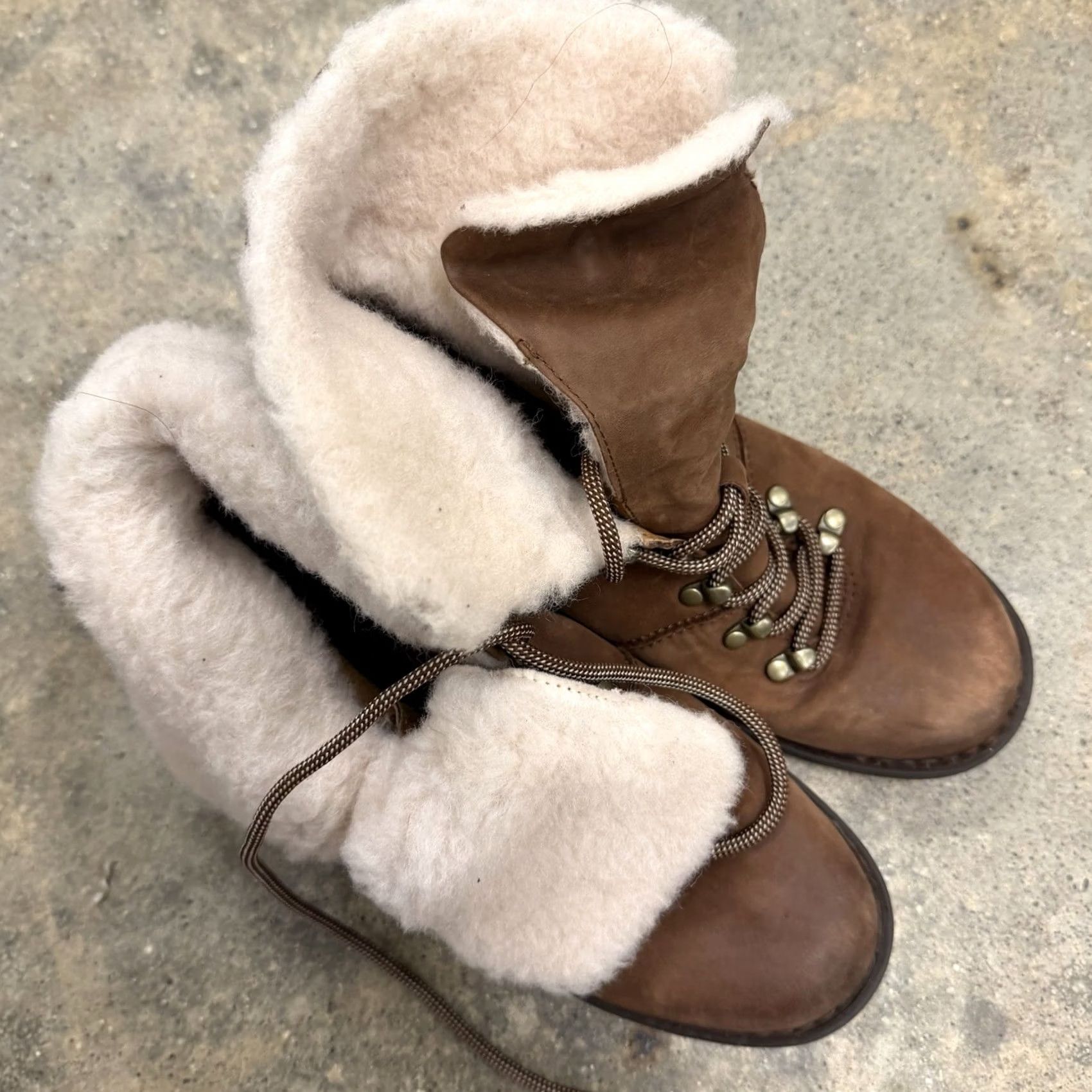 Born Born Blaine Shearling Ankle Boots Brown Leather Womens Size 8 M Shoes Size US 6 / IT 36 - 3 Thumbnail