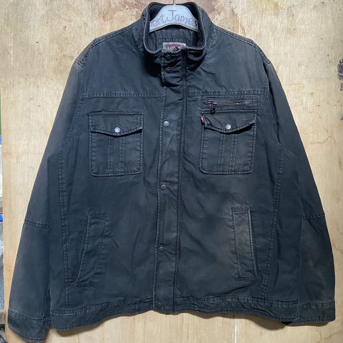 image of Levis x Levis Made Crafted Faded Levi’S Trucker Zipper Jacket in Faded Black, Men's (Size 2XL)