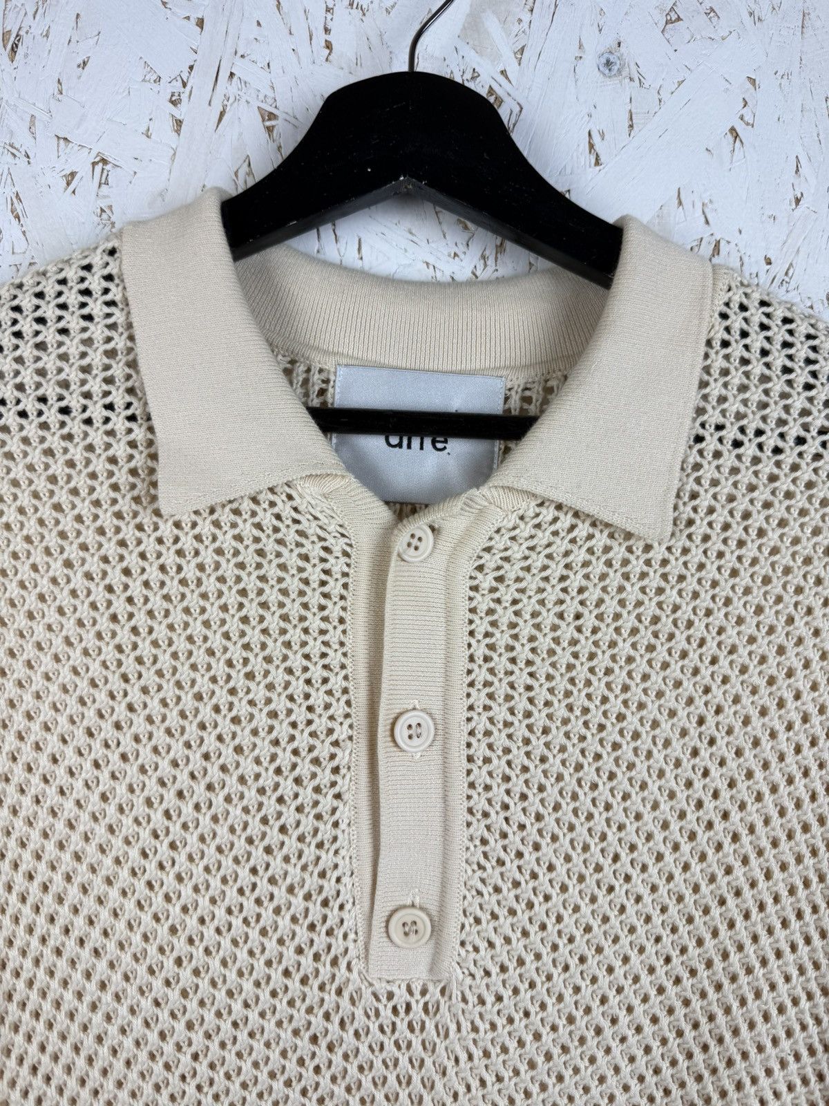 Arte Antwerp Arte Antwerp SS22 Kiewic Knit Polo Shirt Size M Beige Size US M / EU 48-50 / 2 - 2 Thumbnail
