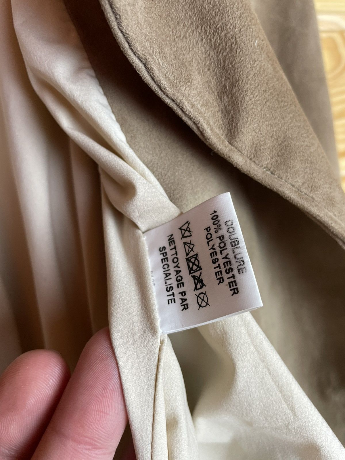 Designer Ventcouvert Biker Suede Leather Jacket Size 38 Beige Size S / US 4 / IT 40 - 10 Thumbnail