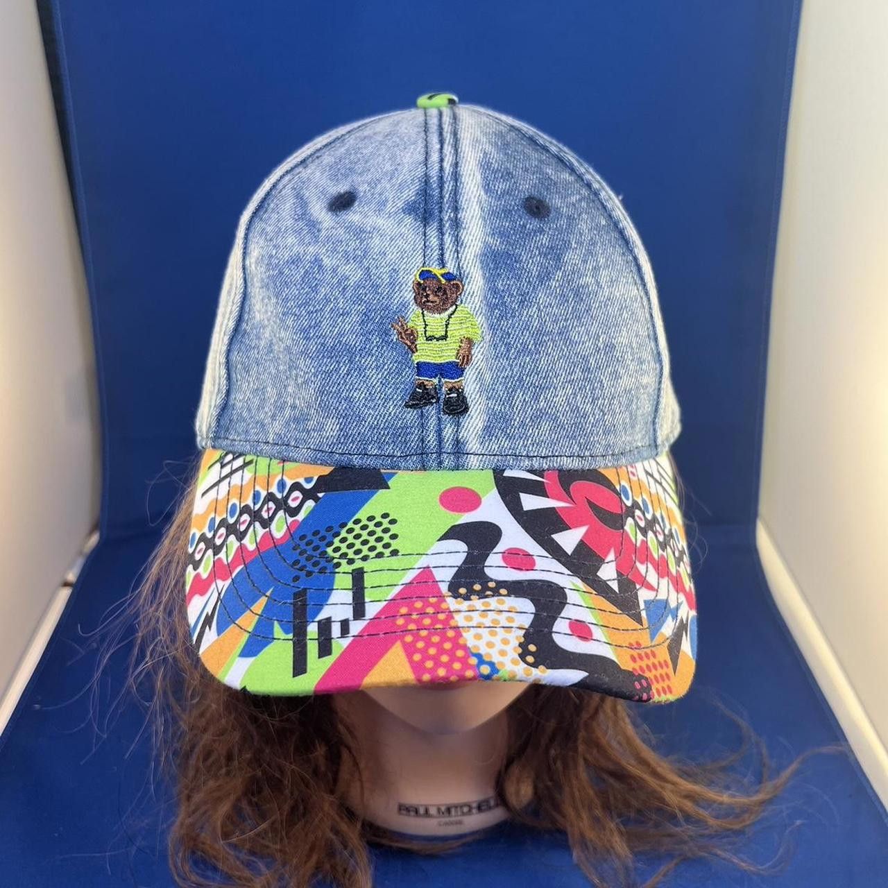 Designer Vibrant Denim Cap with Colorful Patterned Brim Size ONE SIZE - 1 Thumbnail