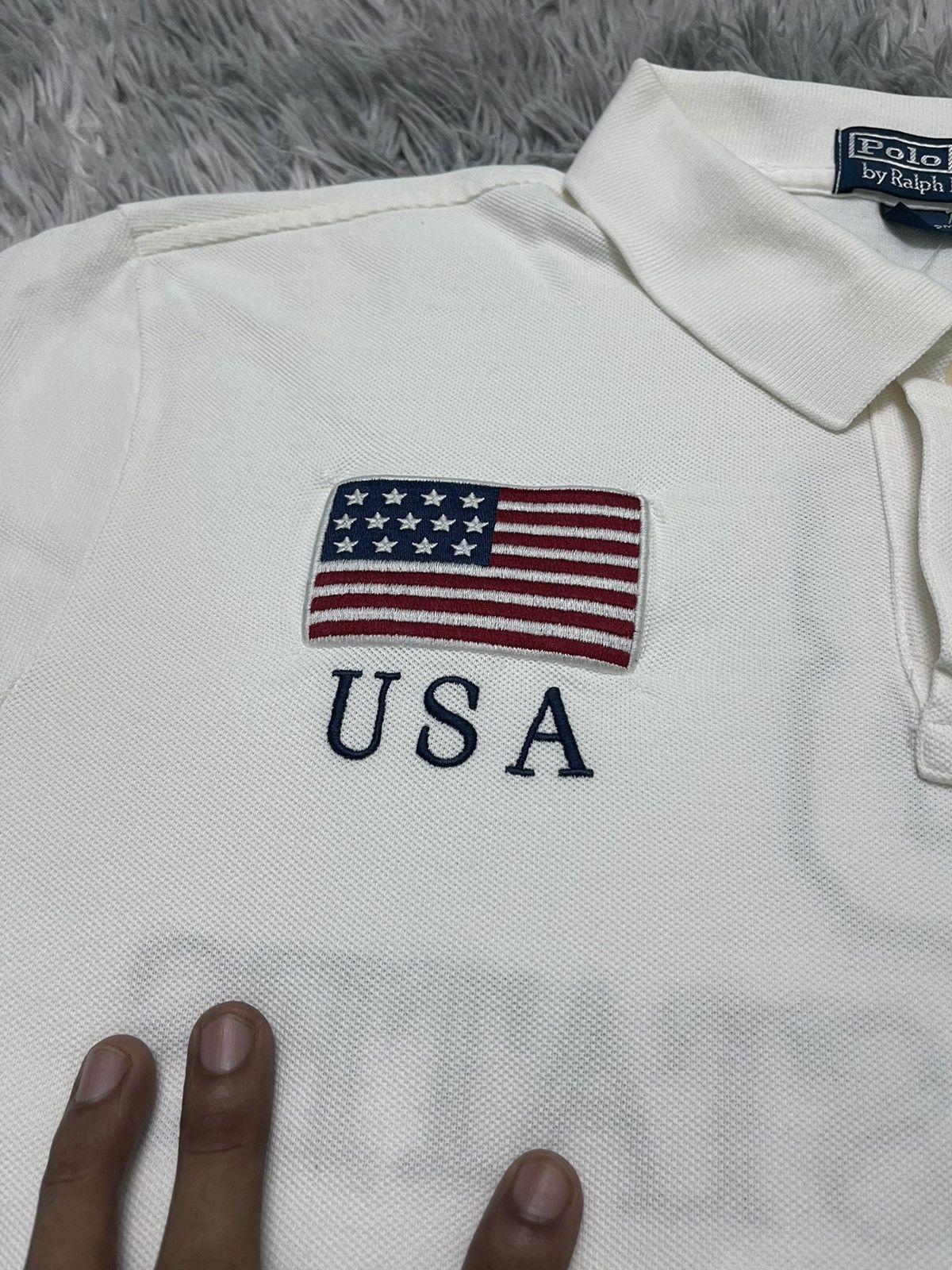 Polo Ralph Lauren VINTAGE POLO BY RALPH LAUREN USA FLAG RARE Size US XL / EU 56 / 4 - 9 Thumbnail