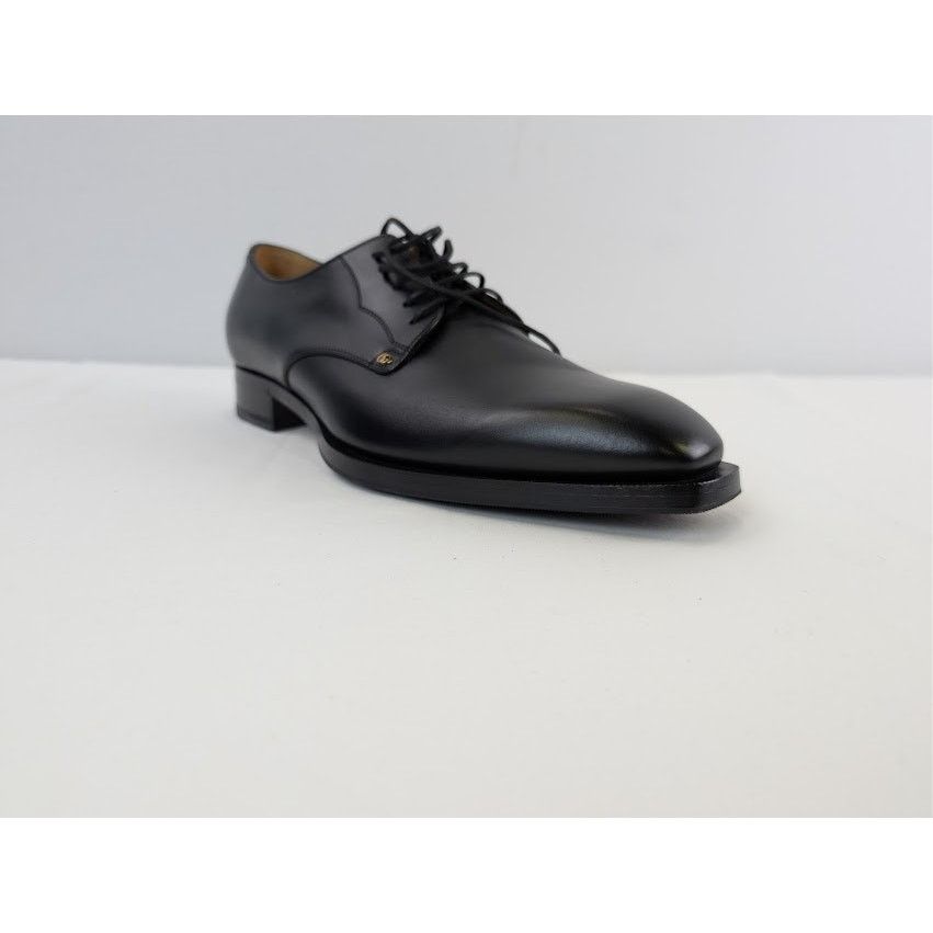 Gucci o1rshd1 Leather New Waxed Calf Lace Up Boots in Black Size US 12 / EU 45 - 2 Thumbnail