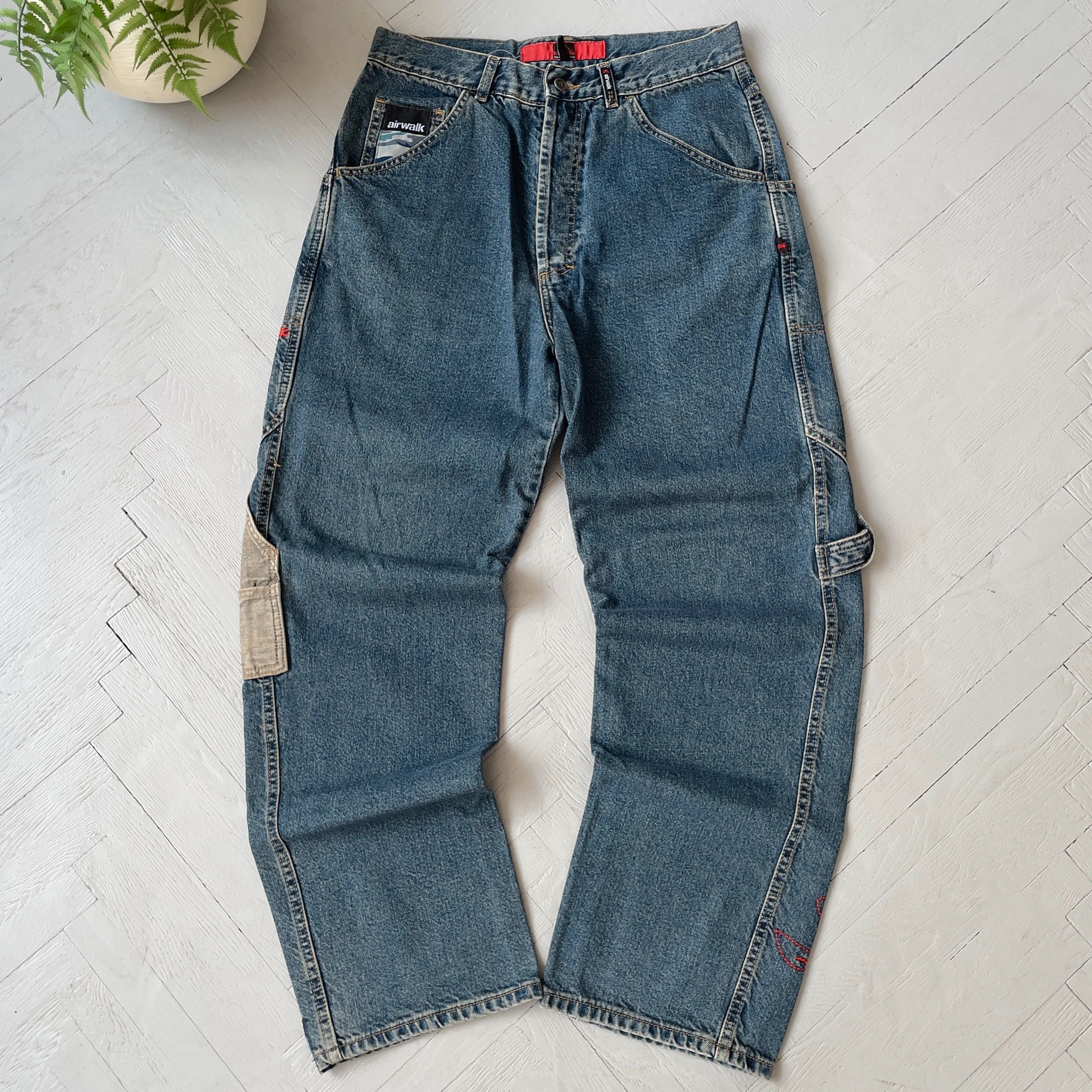 Airwalk Airwalk Baggy Denim Skater Jeans JNCO Style Size US 30 / EU 46 - 2 Thumbnail