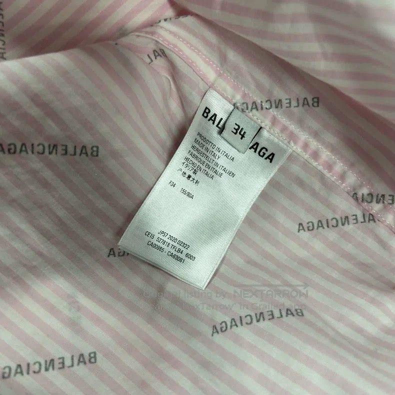 Balenciaga Balenciaga Pink Logo Letter Printed Shirt Size XXS / US 00 / IT 34 - 4 Thumbnail