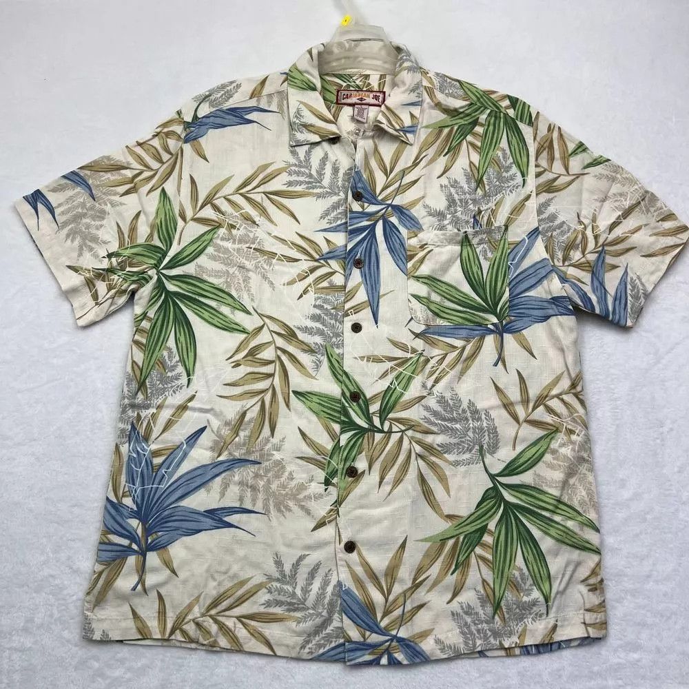 Other Carribean Joe Shirt Men Hawaiian Button Up Short Sleeve L Size US L / EU 52-54 / 3 - 1 Thumbnail