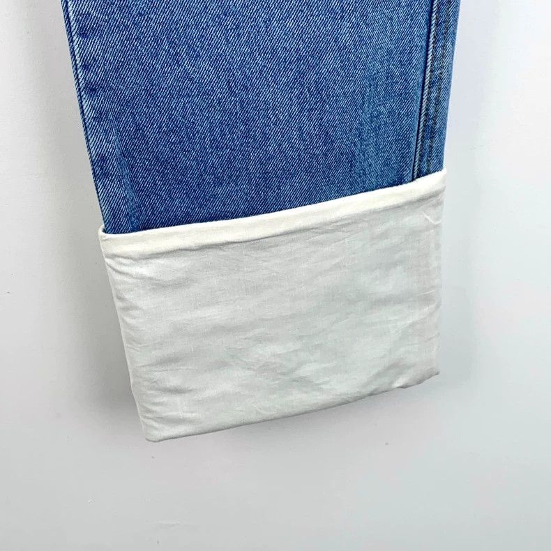 Loewe LOEWE Blue logo leather cotton casual jeans Size 42" / US 20 - 4 Thumbnail
