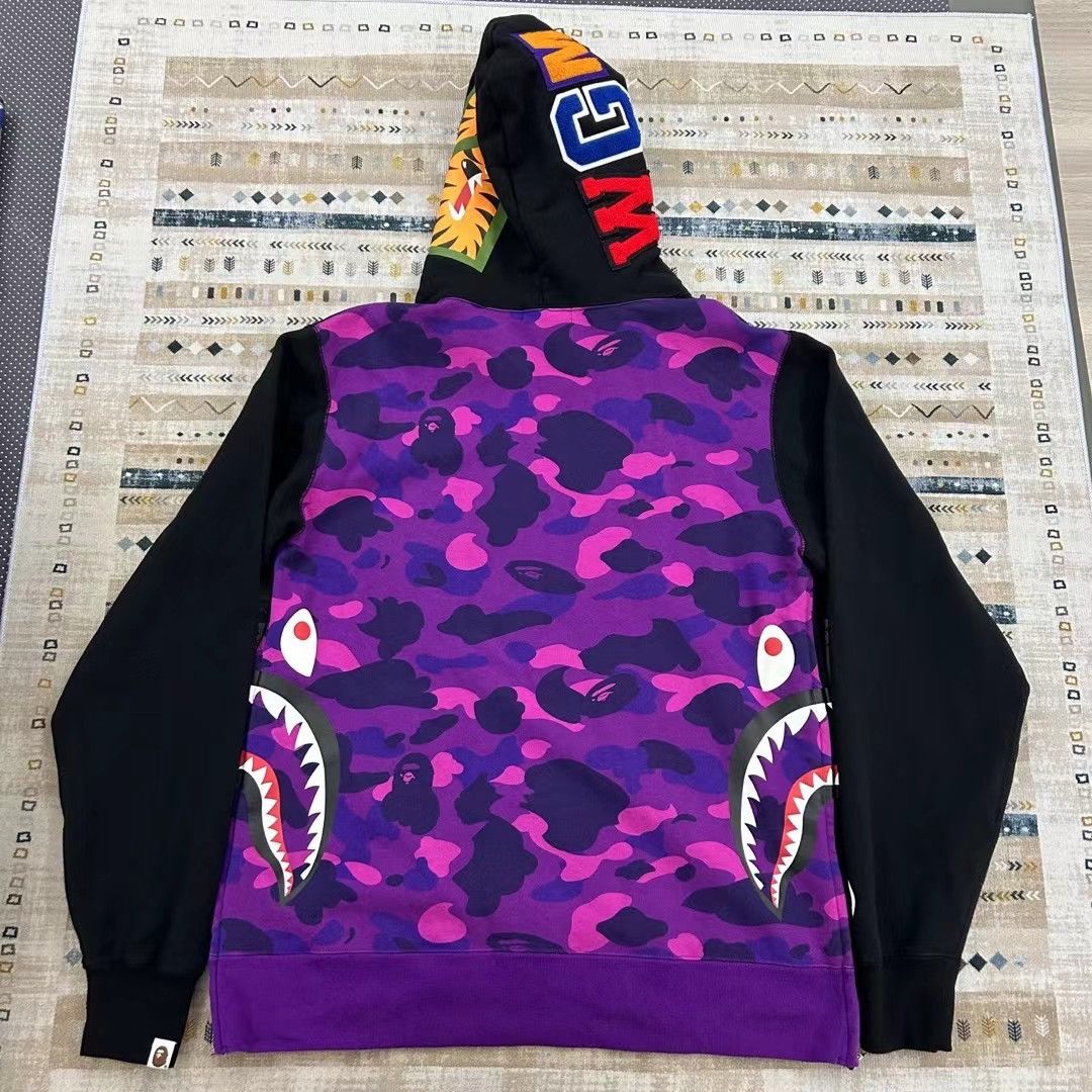 Bape COLOR CAMO SIDE SHARK PULLOVER HOODIE Size US XL / EU 56 / 4 - 2 Thumbnail