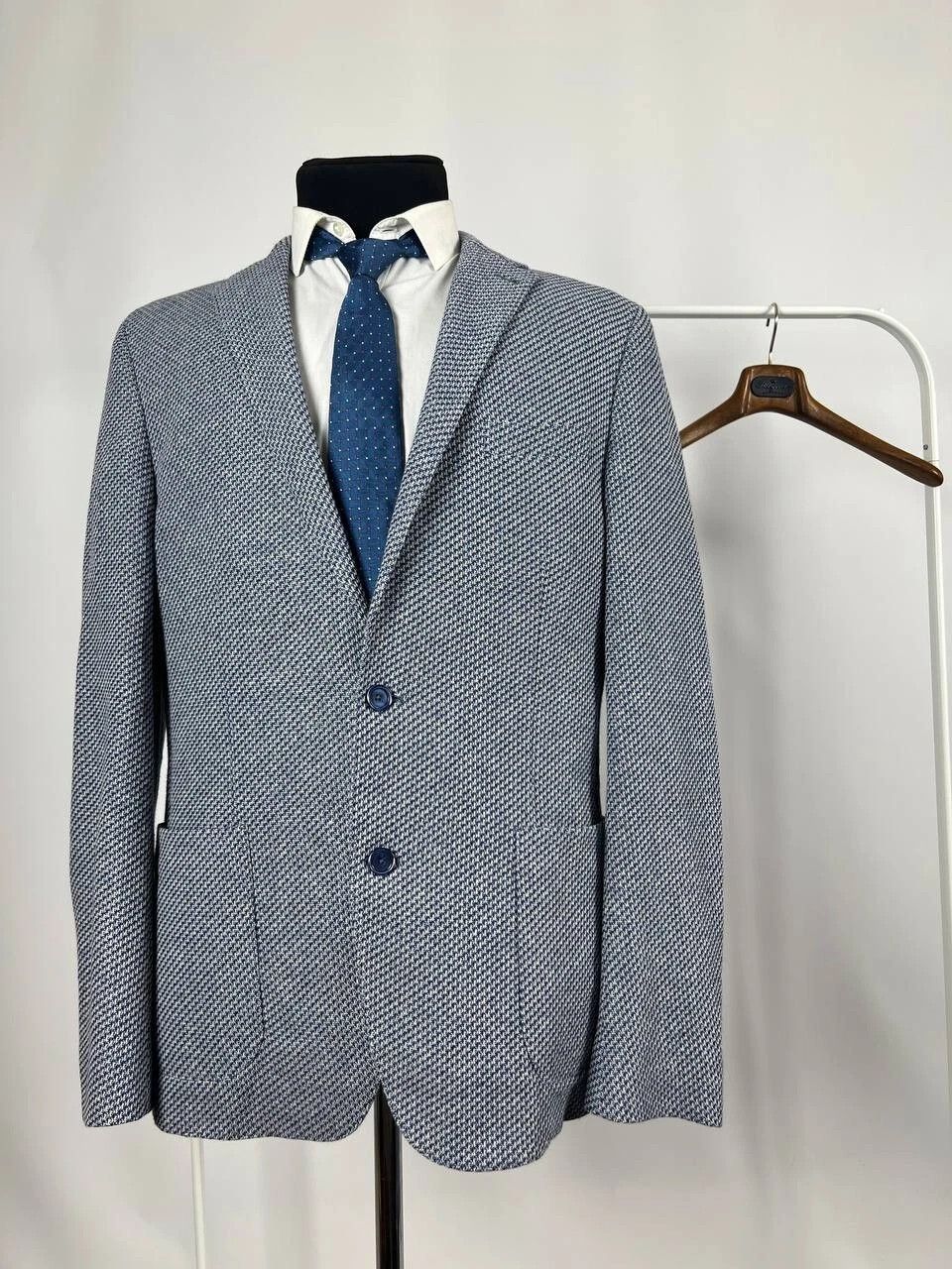 Other Digel Jersey Men's Half Lined Blue White Modern Fit Blazer Size 44L - 1 Thumbnail