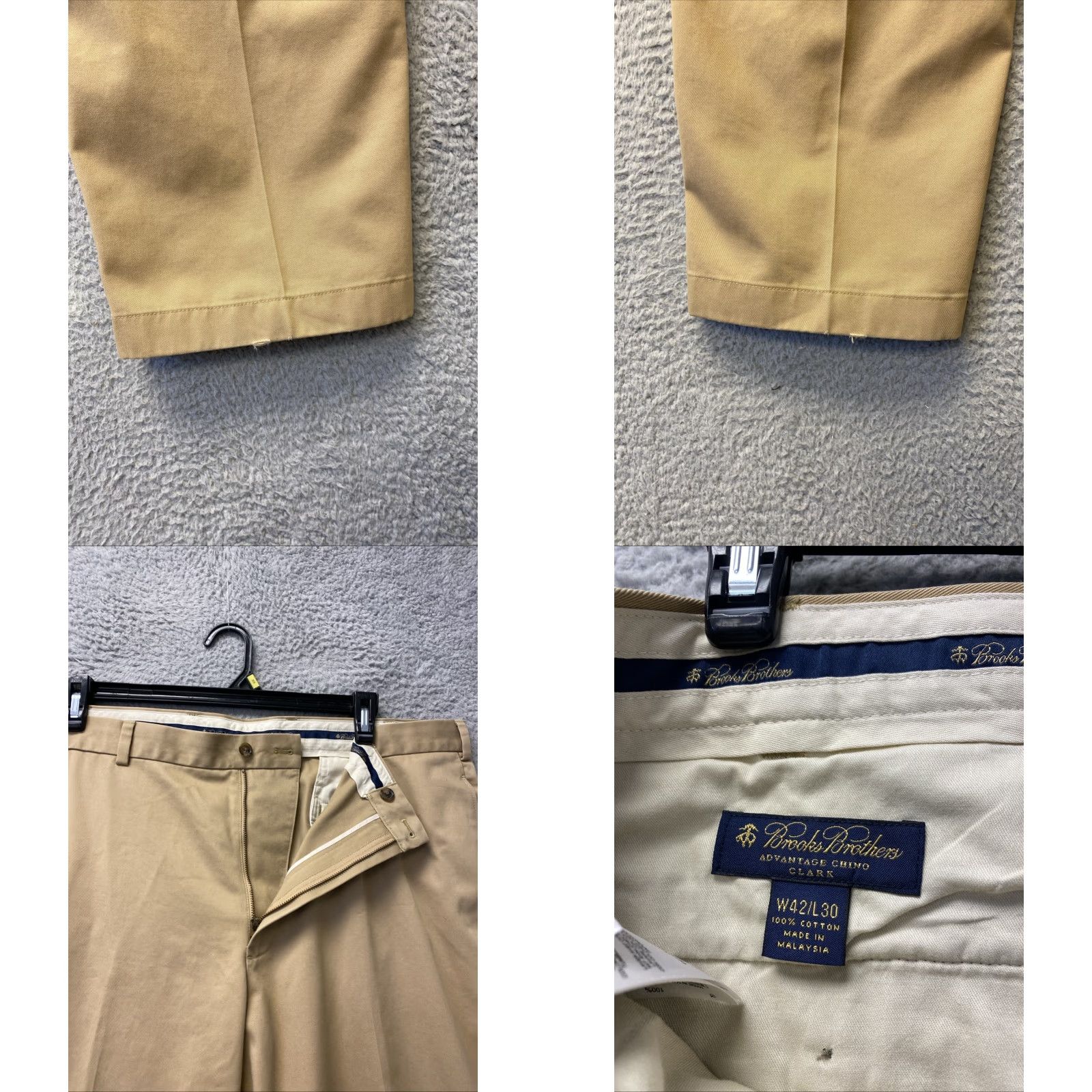 Brooks Brothers BROOKS BROTHERS Mens Clark Fit Cotton Chino Pants 42X30 Khaki Dark Ginger /154-4 Regular Mens Size US 42 / EU 58 - 8 Thumbnail