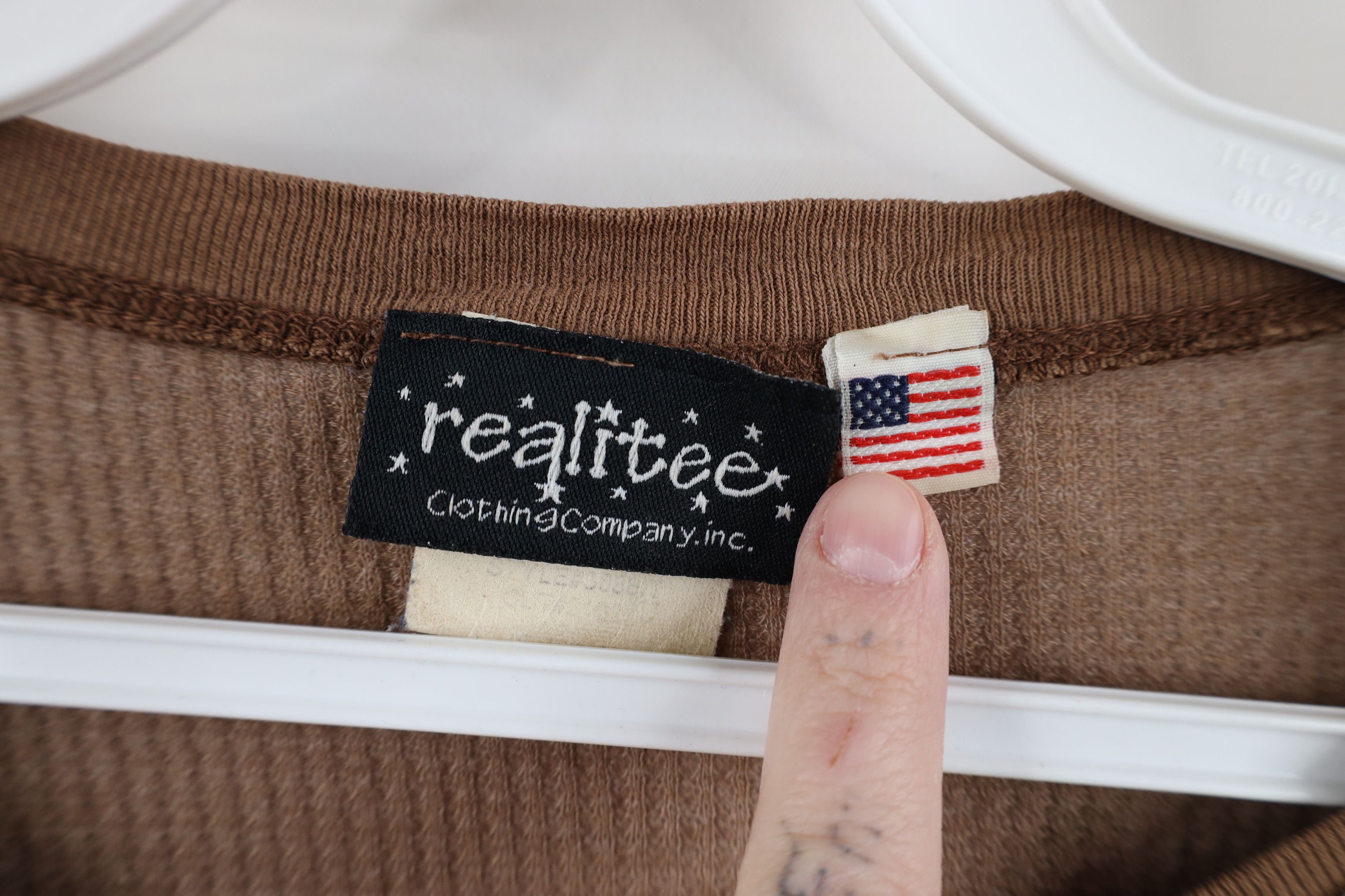 Vintage Vintage 90s Babydoll Thermal Waffle Knit T-Shirt Brown USA Size M / US 6-8 / IT 42-44 - 8 Thumbnail