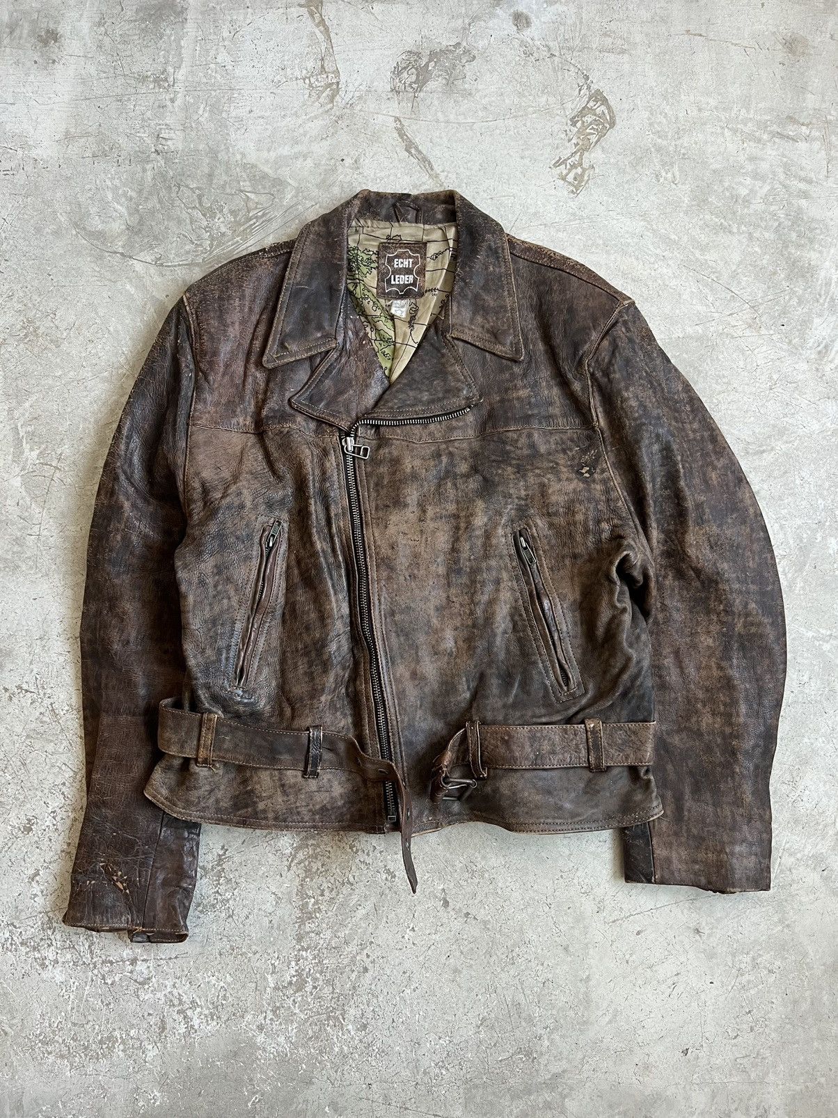 Vintage Rare Vintage 80s Echt Leder Motorcycle Flight Leather Jacket Size US M / EU 48-50 / 2 - 2 Thumbnail