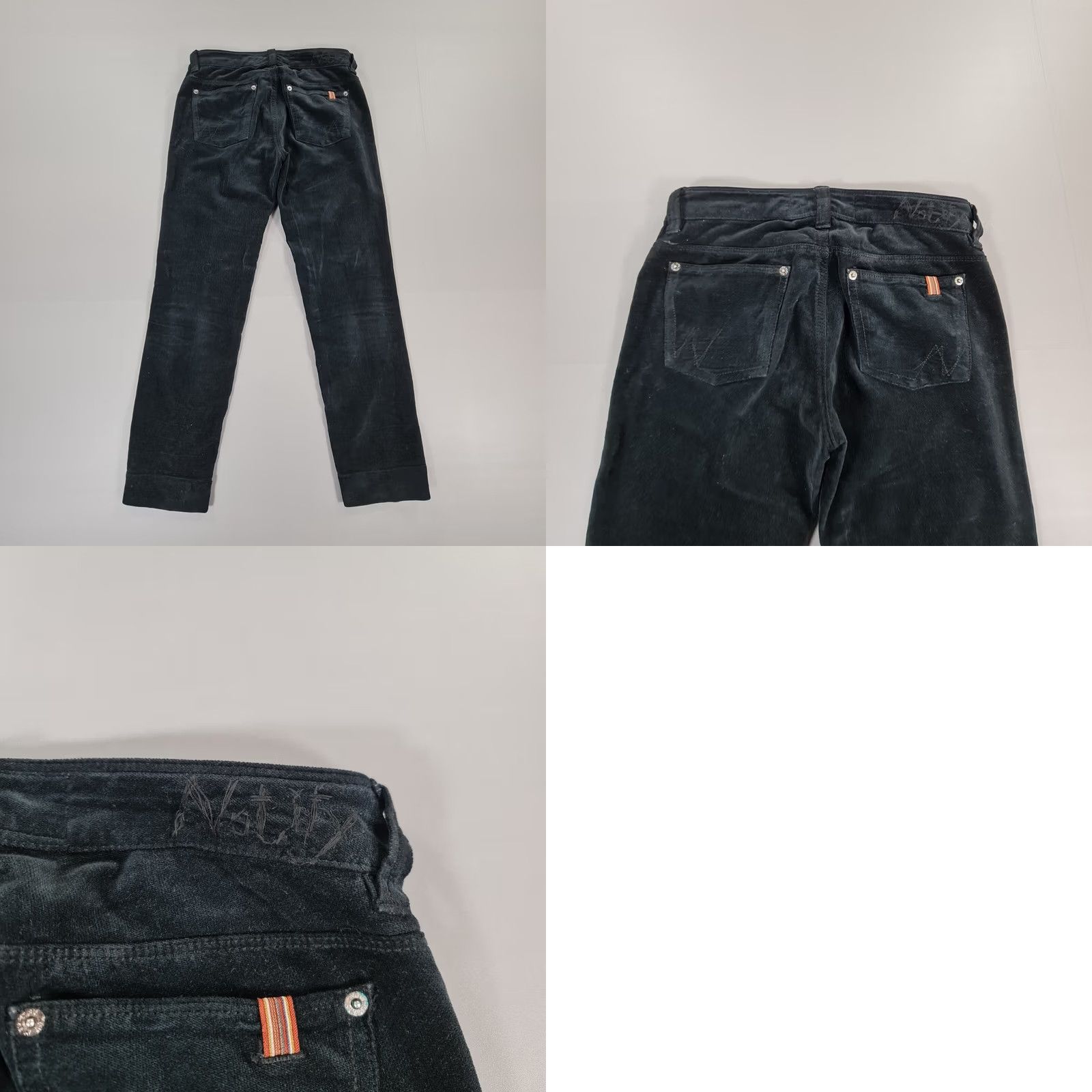 Vintage NOTIFY Women Jeans Black Capri Hellebora Low Rise Corduroy 25 W25 L26 Stretch Zip Fly Italy Cropped Vintage No Size 42" / US 20 - 8 Thumbnail