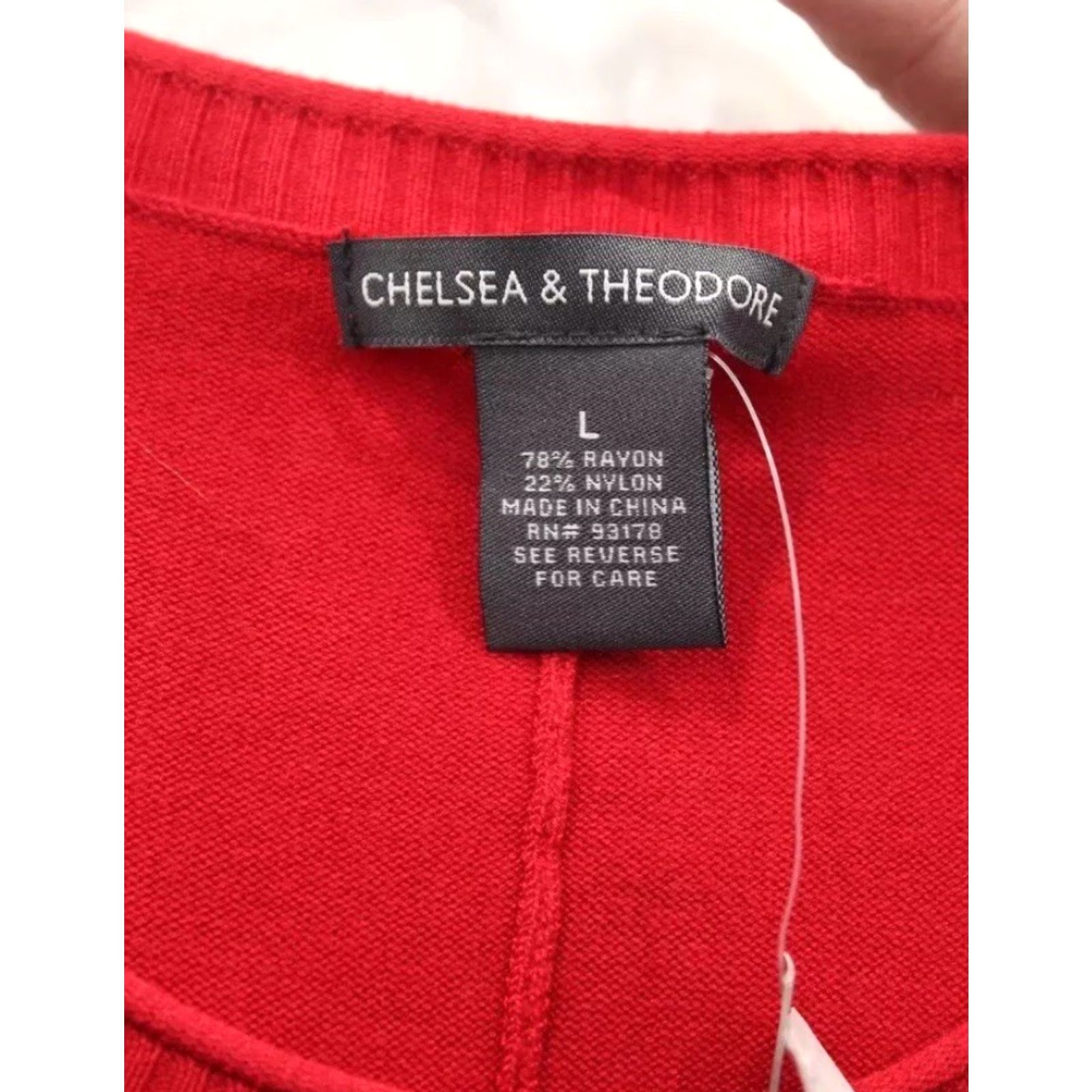 Vintage Chelsea & Theodore Sweater Shirt Adults L Red Knit Pullover Scoop Neck Size L / US 10 / IT 46 - 3 Thumbnail